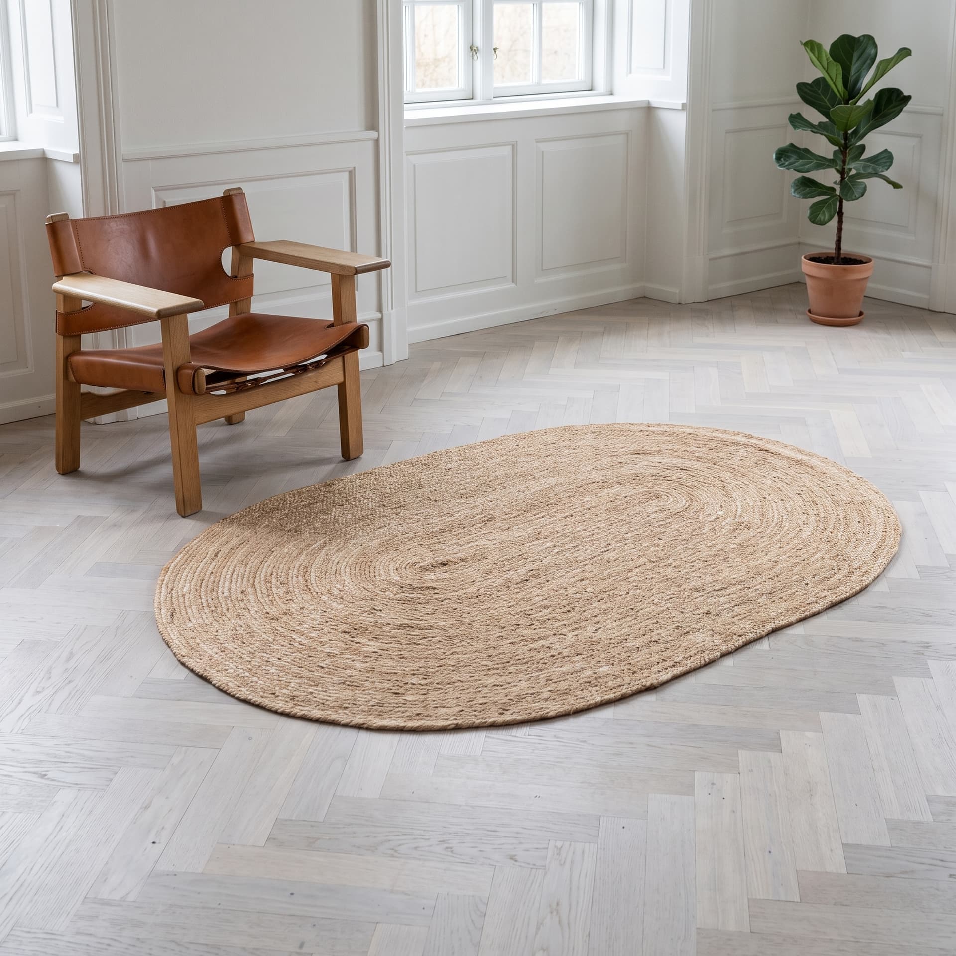 NELA - søgræs tæppe - Oval - 150x100 cm