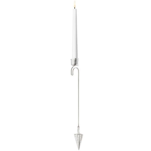 Georg Jensen - Cc2022 julelysestake med kremmerhus sølvhvit