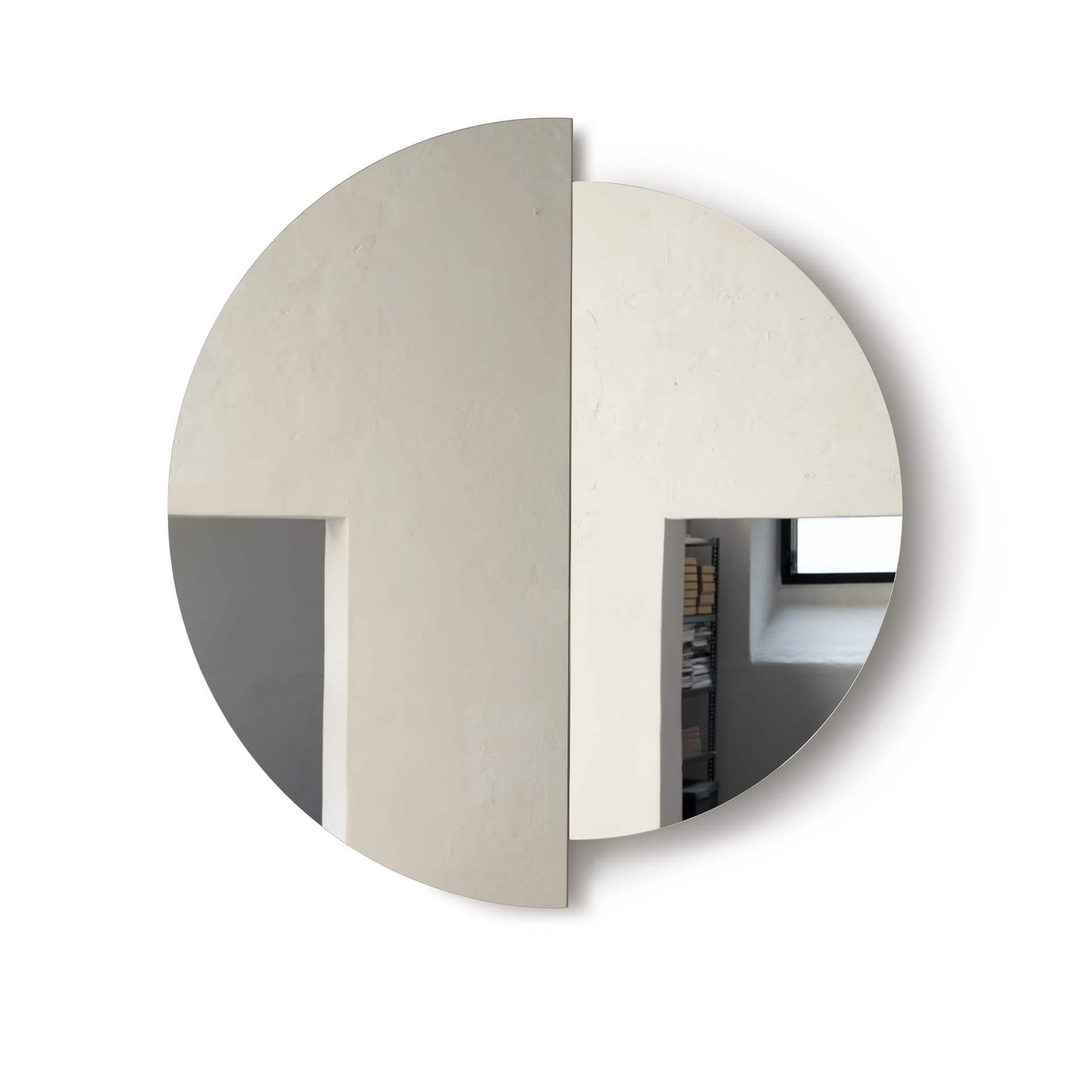 Mazo - Rae Mirror Ø120 - Ivory - Halvkroppsspeil - Jessica Vedel - Beige - Glass/Tre