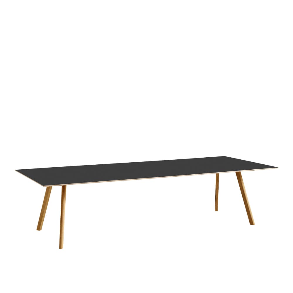 HAY - CPH30 2.0 Table Lacquered Oak Frame L250 X W90 X H74  Black Linoleum Tabletop Lacquered Edge - Spisebord - Ronan & Erwan Bouroullec - Svart - Tre