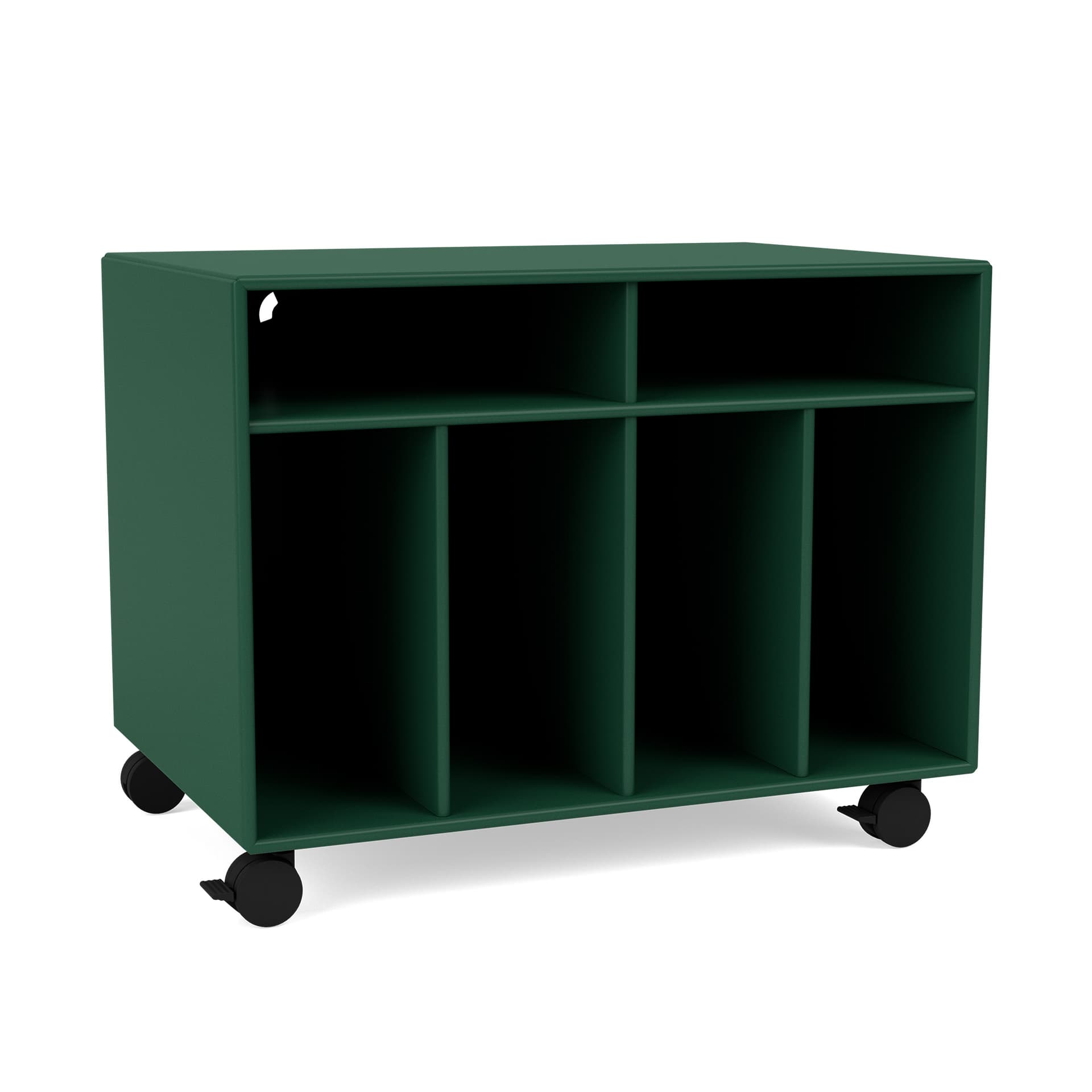 Montana - SPIN I Vinyl Storage, 05-CastorsCR70Black, 136 Pine - Quickship - TV-benker - Peter J. Lassen - Grønn