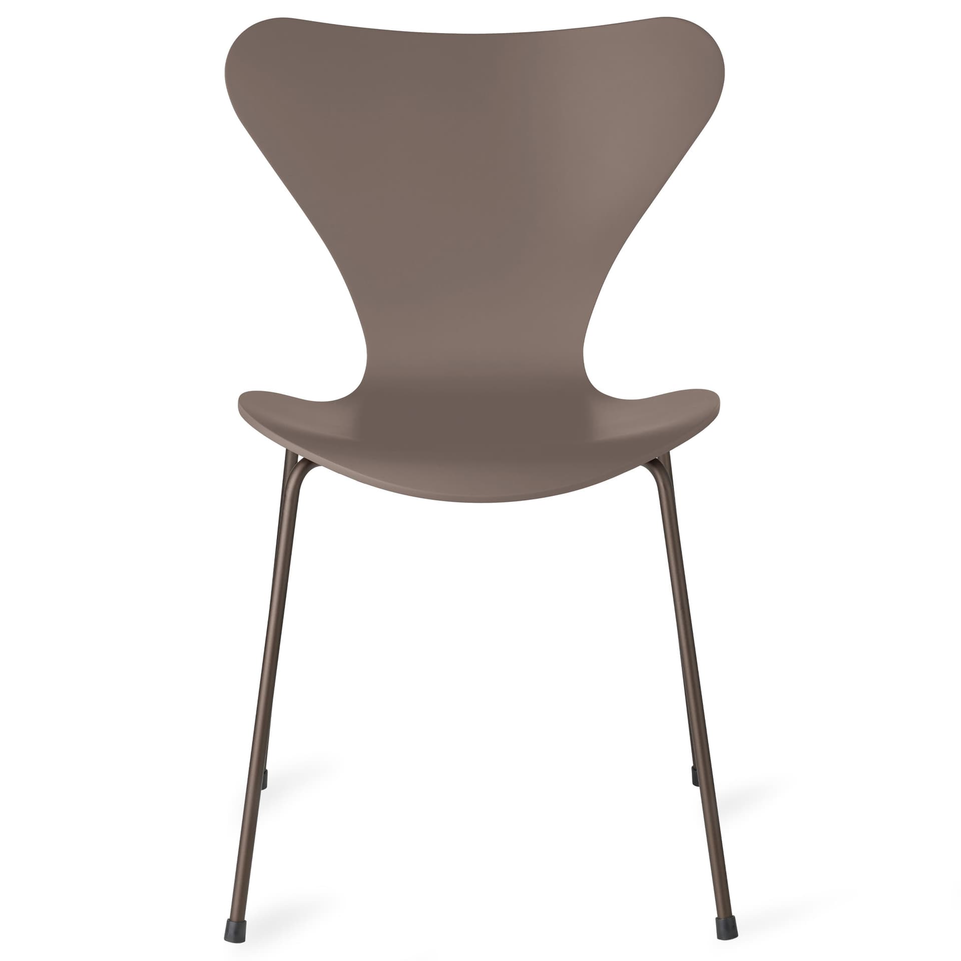 Fritz Hansen - Series 7 stol 3107 bøkfiner stålunderstell brun bronse deep clay - Spisestoler - Arne Jacobsen - Beige,Grå - Metall/Tre