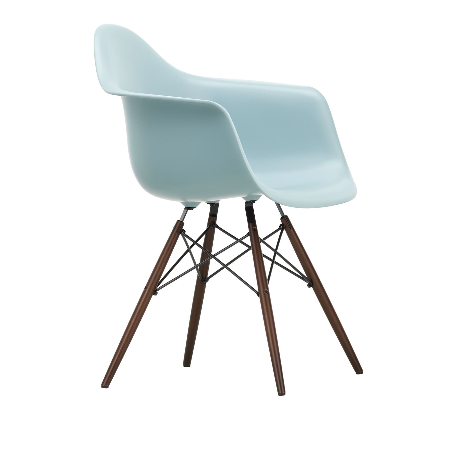 Vitra - Eames Plastic Armchair DAW - 23 Ice Grey - Dark Maple - Spisestoler - Charles & Ray Eames - Grå - Metall/Tre/Plast