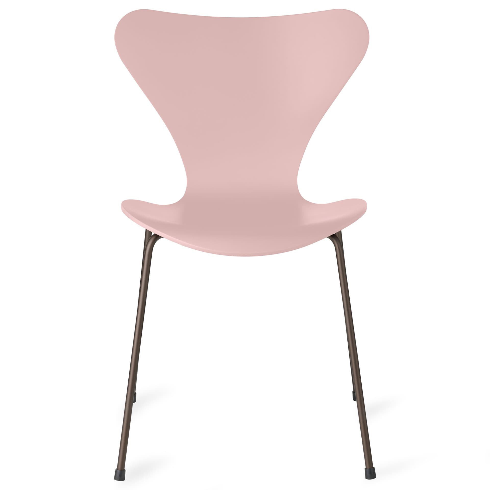 Fritz Hansen - Series 7 stol 3107 bøkfiner stålunderstell brun bronse pale rose - Spisestoler - Arne Jacobsen - Rosa - Metall/Tre