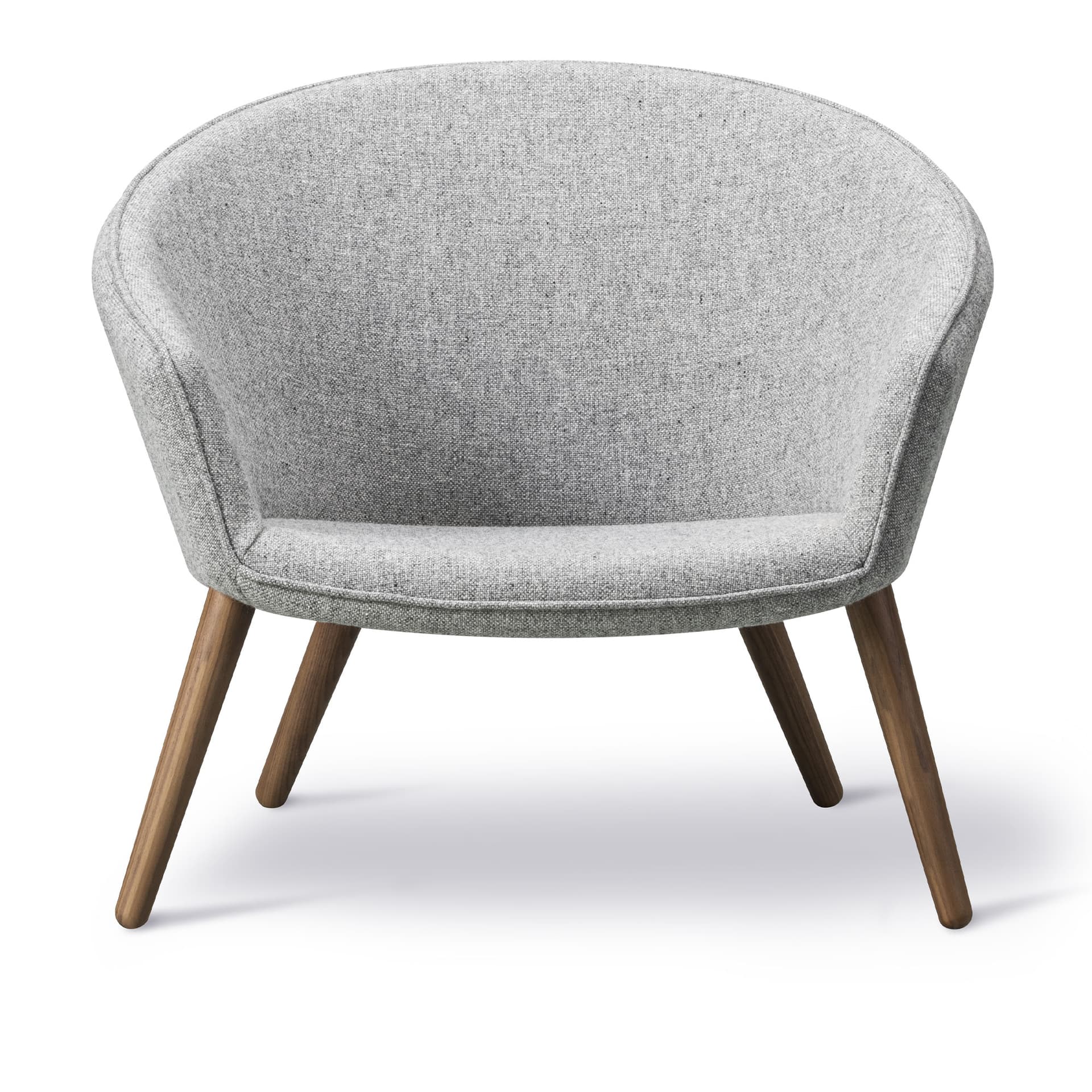 Fredericia Furniture - Ditzel Lounge Chair, Lacquered Walnut, Fabric Cat. 2 Hallingdal 130 - Lenestoler - Nanna Ditzel - Grå - Tre/Tekstilmateriale