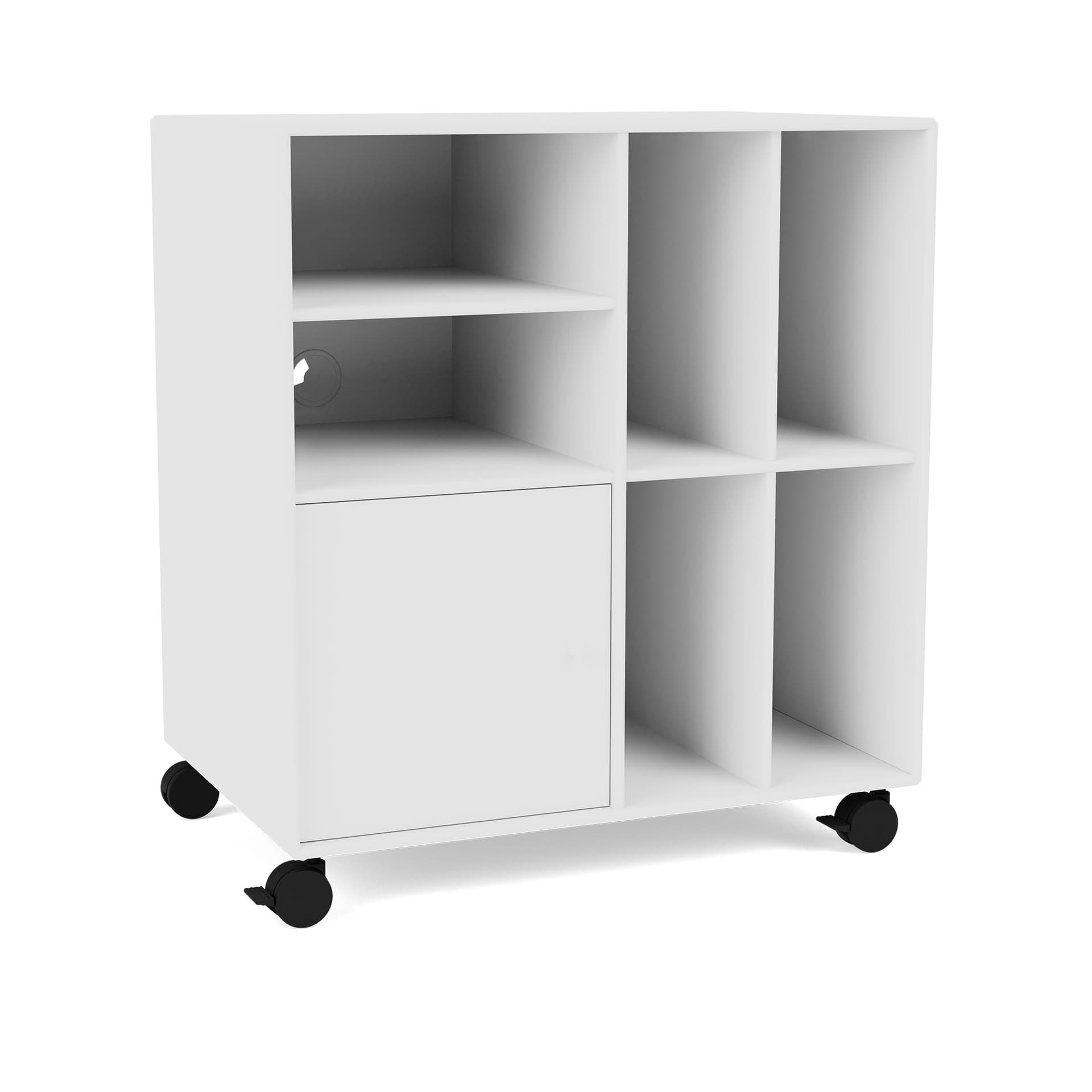 Montana - SPIN II Vinyl Storage, 05-CastorsCR70Black, 101 New White - Quickship - Oppbevaringsskap - Peter J. Lassen - Hvit