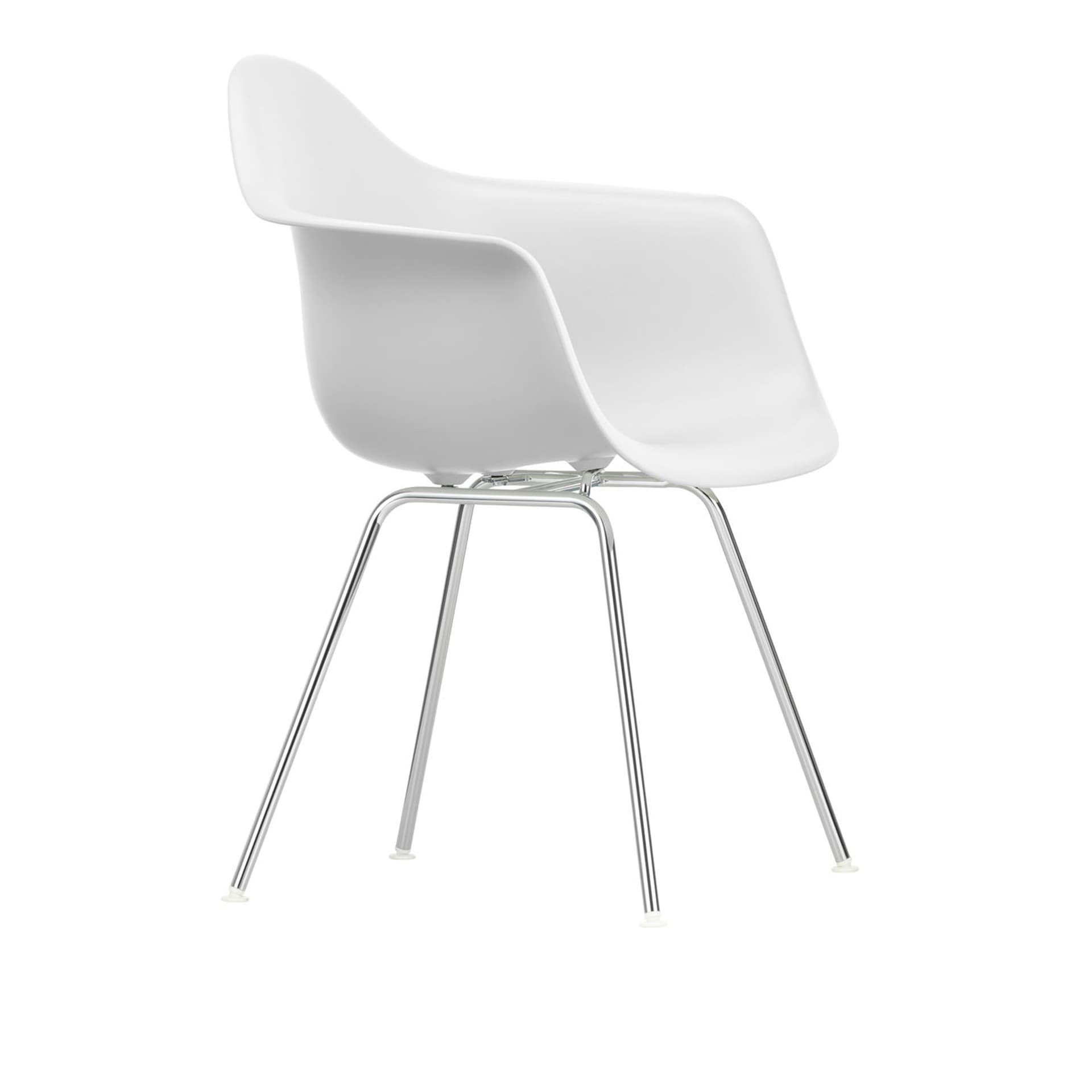 Vitra - Eames RE Plastic Armchair DAX 85 Cotton White, Chrome - Spisestoler - Charles & Ray Eames - Hvit - Metall/Plast