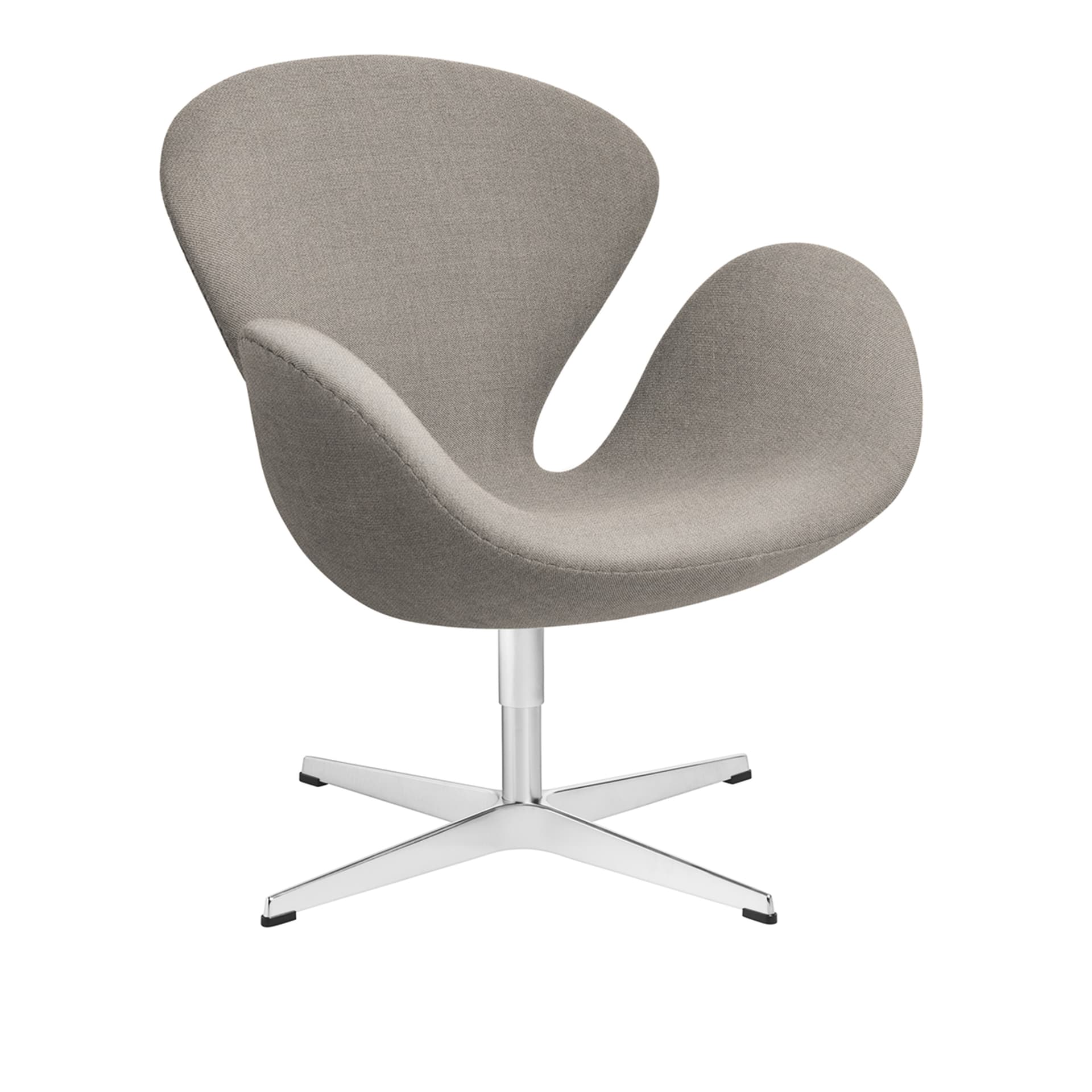 Fritz Hansen - 3320 Svanen Fåtölj, Light Beige 1120 Christianshavn Fabric, Snurrbar stjärnfot - Svingbare lenestoler - Arne Jacobsen - Beige - Metall/Skum/Ull