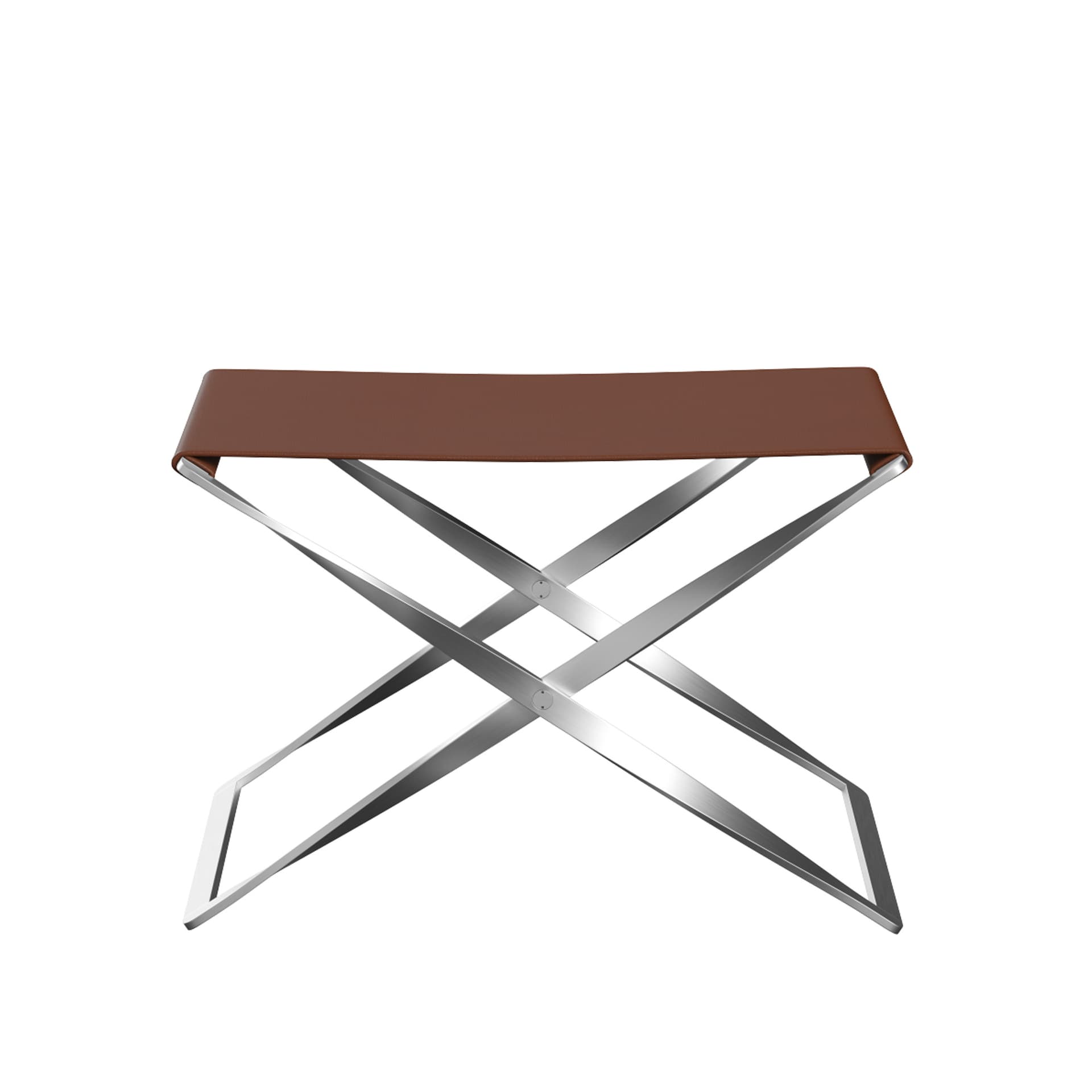 Fritz Hansen - PK91, Läder, Aura Cognac - Skamler & Taburetter - Poul Kjærholm - Brun - Metall
