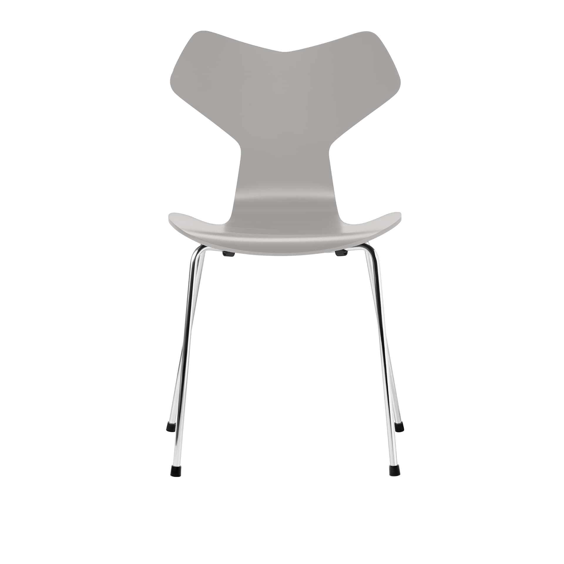 Fritz Hansen - 3130 Grand Prix, Lackad, Nine Grey, Underrede Förkromat Stål - Spisestoler - Arne Jacobsen - Grå