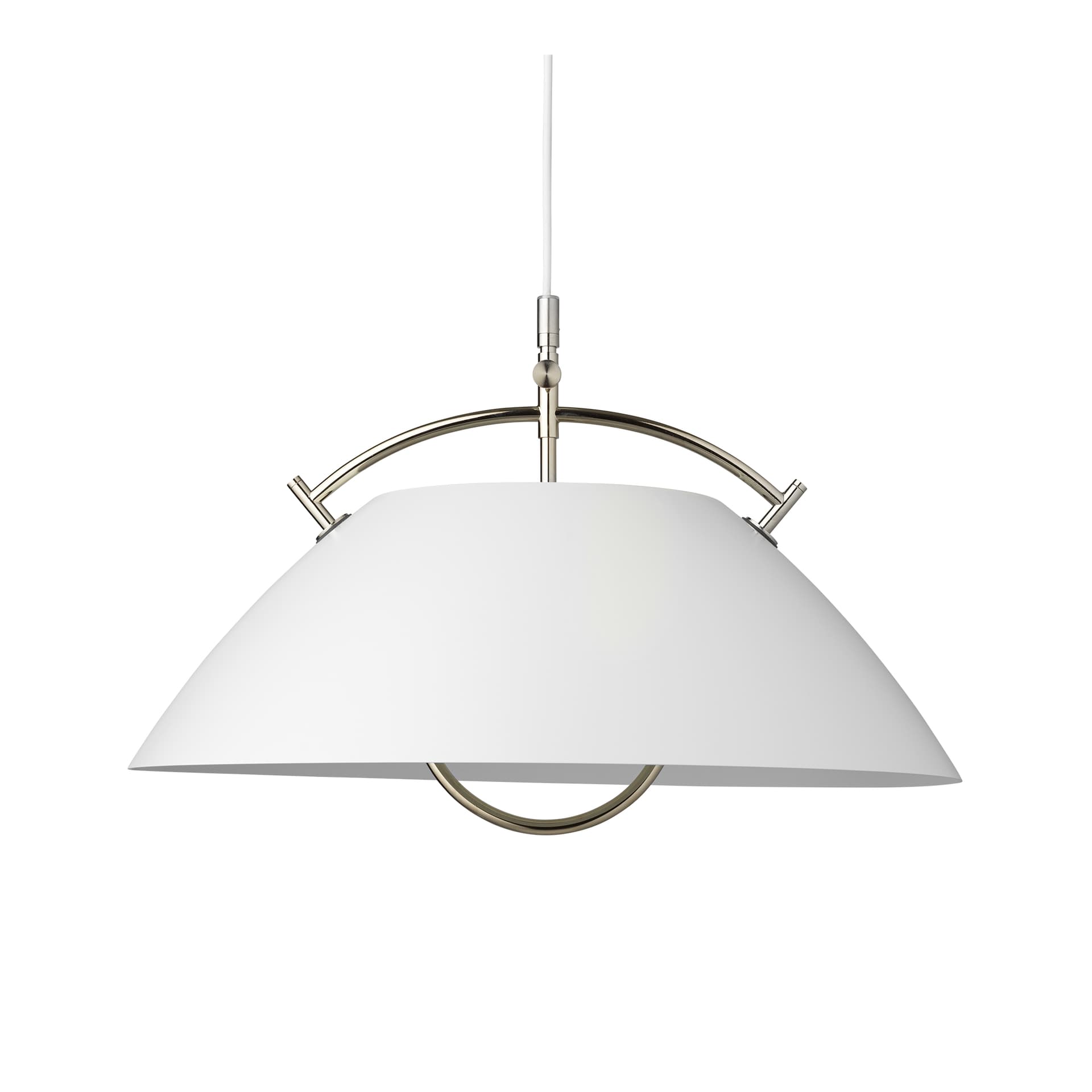 Carl Hansen - The Pendant White Nickel E27 With Lift - Pendellamper - Hans J. Wegner - Hvit - Metall