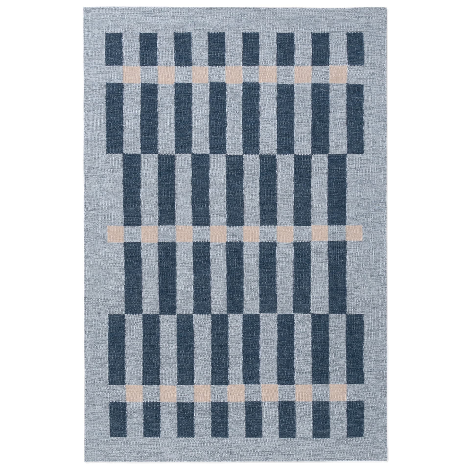 Nordic Knots - Tradition 01 Blue 200 x 300 cm - Mønstrede tepper - Blå - Ull