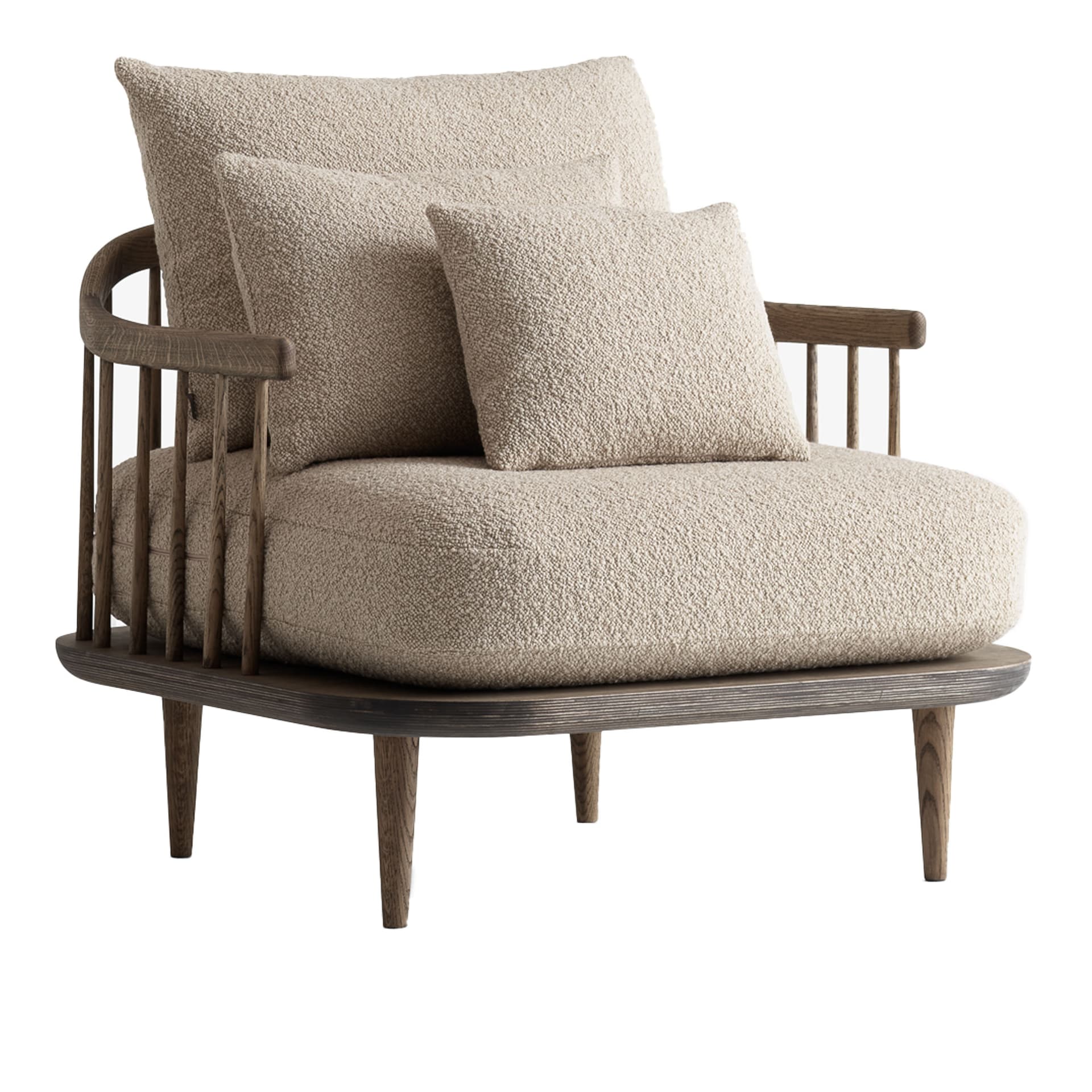 &Tradition - Fly SC1 Lounge Chair Karakorum 003/Smoked Oiled Oak - Lenestoler - Space Copenhagen - Tre/Tekstilmateriale