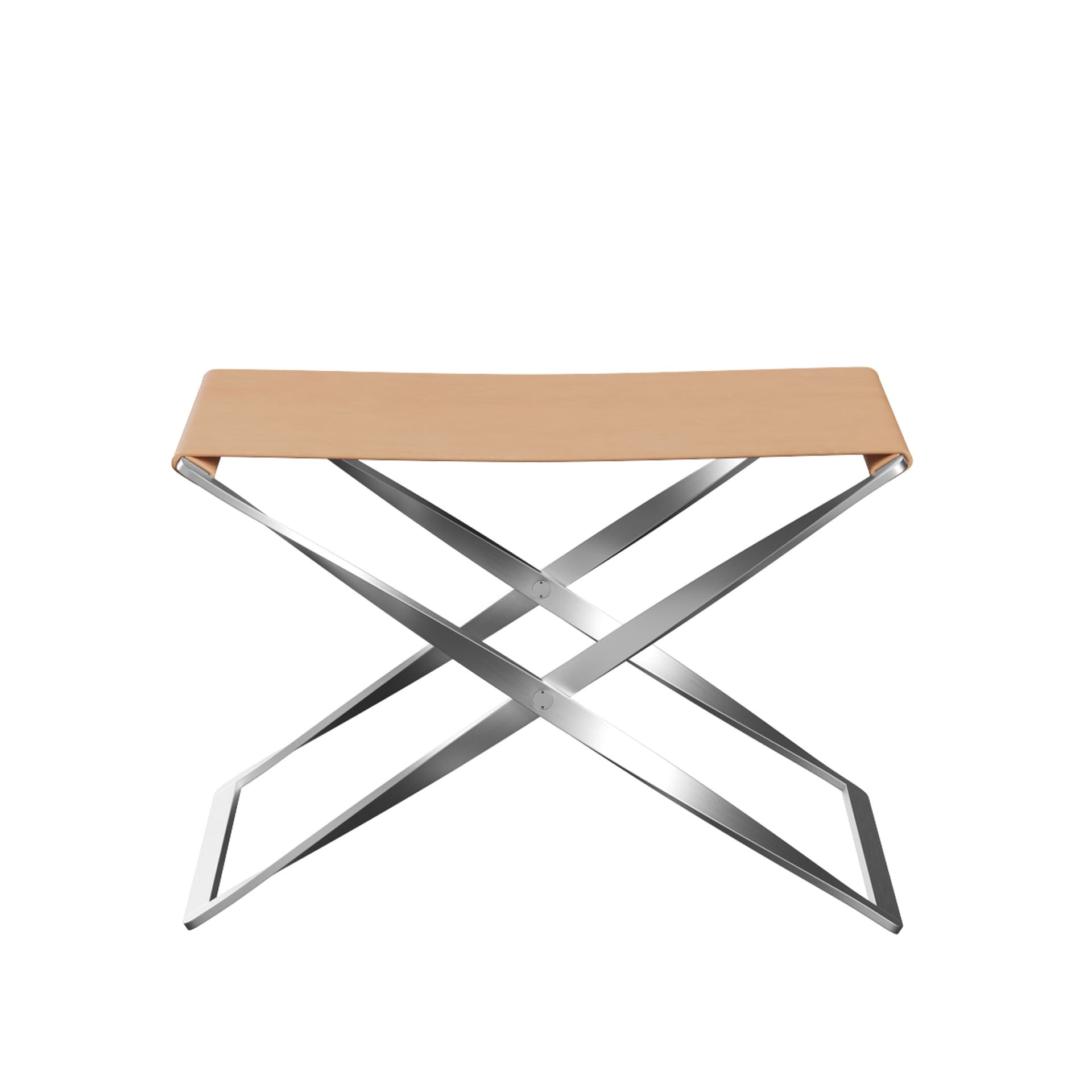 Fritz Hansen - PK91, Läder, Natural - Skamler & Taburetter - Poul Kjærholm - Brun - Metall