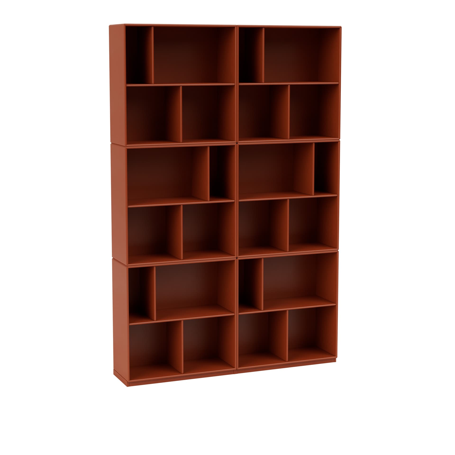 Montana - Read Spacious Bookshelf 162-Hokkaido 06 Plinth 3 cm - Bokhyller - Peter J. Lassen - Rød - Tre