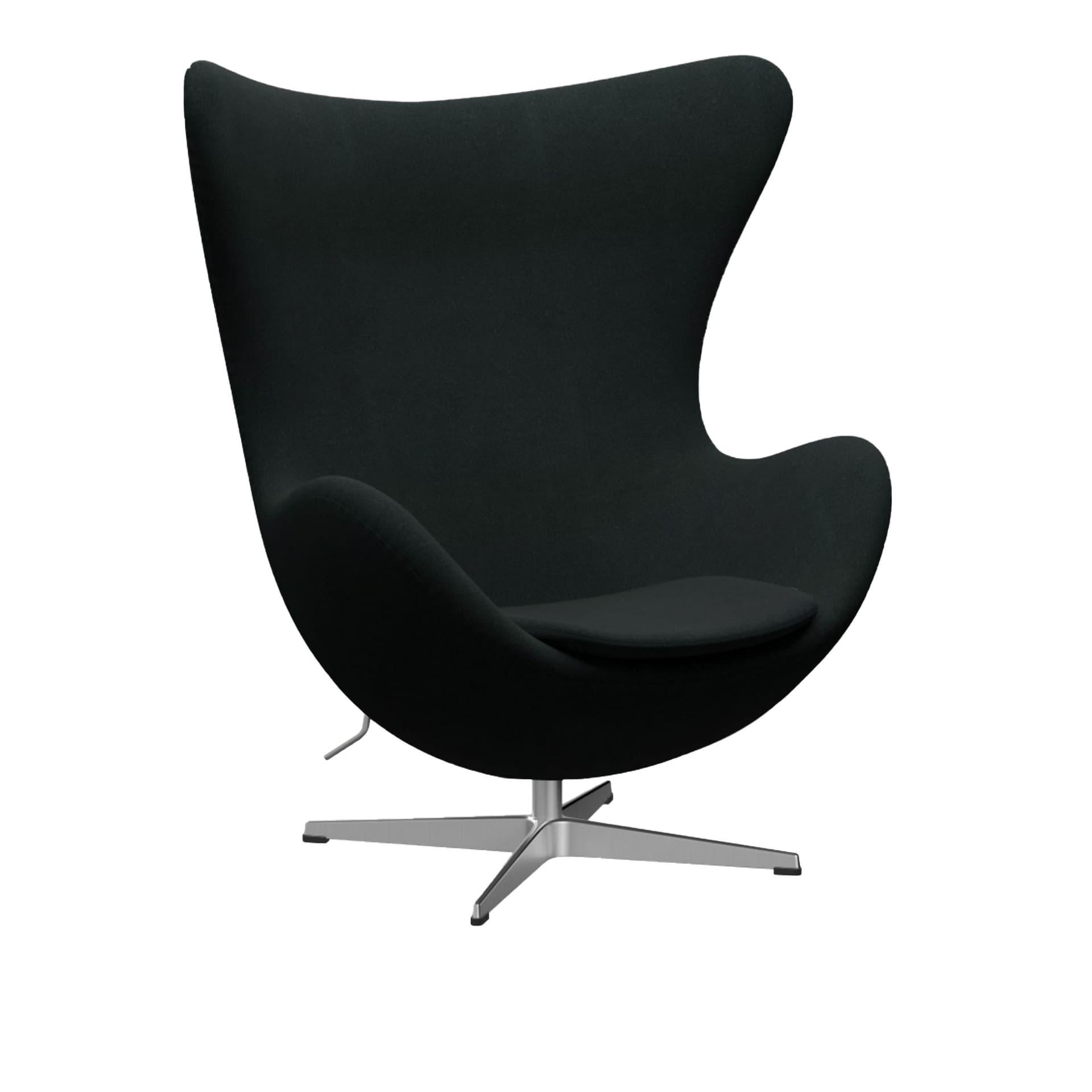 Fritz Hansen - 3316 Ägget, Tyg, Tonus 128 - Svingbare lenestoler - Arne Jacobsen - Svart - Metall/Skum