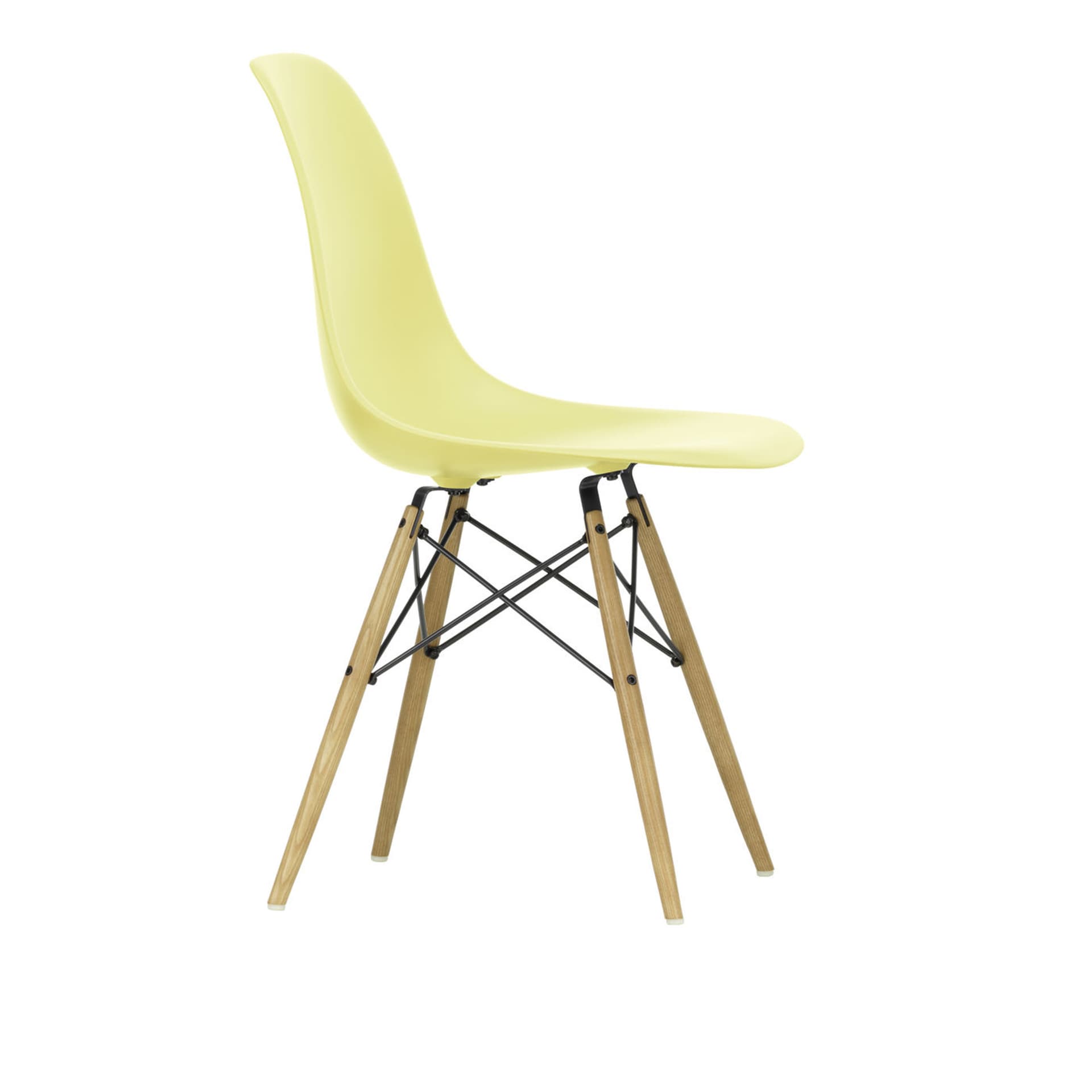 Vitra - Eames RE Plastic Chair DSW 92 Citron, Ash Honey Tone - Spisestoler - Charles & Ray Eames - Gul - Metall/Plast
