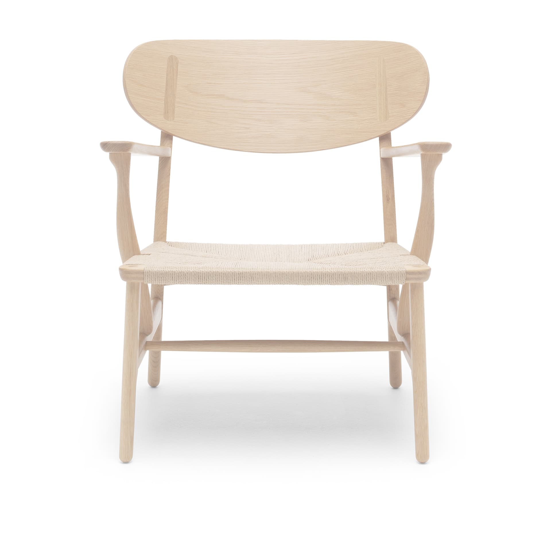 Carl Hansen - CH22, White Oiled Oak, Chord Natural - Lenestoler - Hans J. Wegner - Beige - Naturlig materiale/Tre