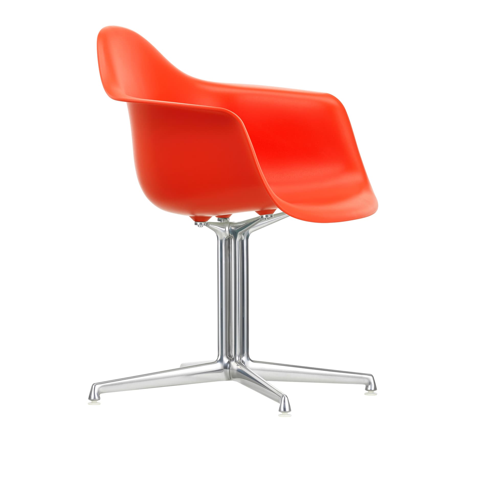 Vitra - Eames Plastic Armchair DAL - 03 Poppy Red - Aluminium Polished - Kontorstoler - Charles & Ray Eames - Rød - Metall/Plast