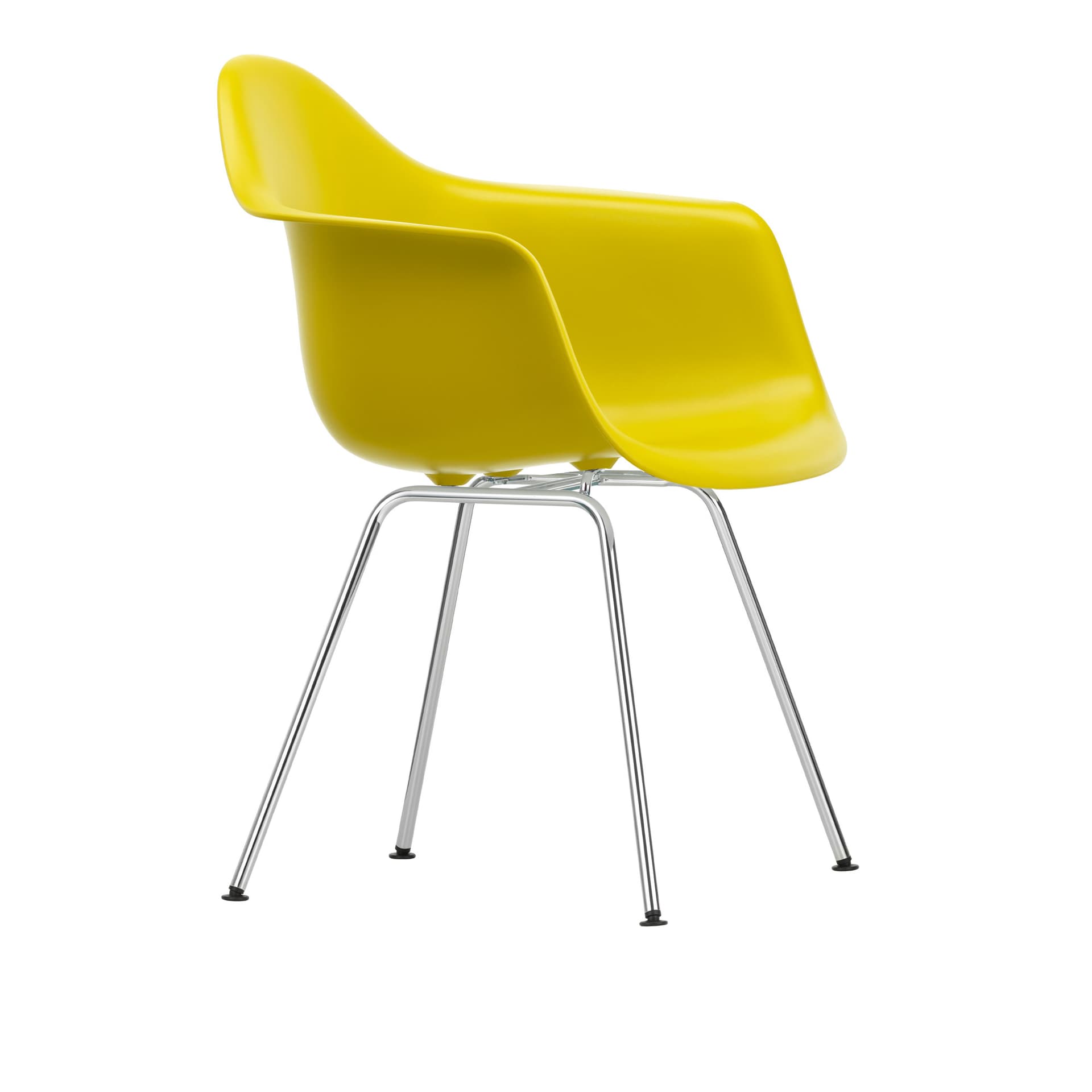 Vitra - Eames Plastic Armchair DAX - 34 Mustard - Chrome Base - Spisestoler - Charles & Ray Eames - Gul - Metall/Plast