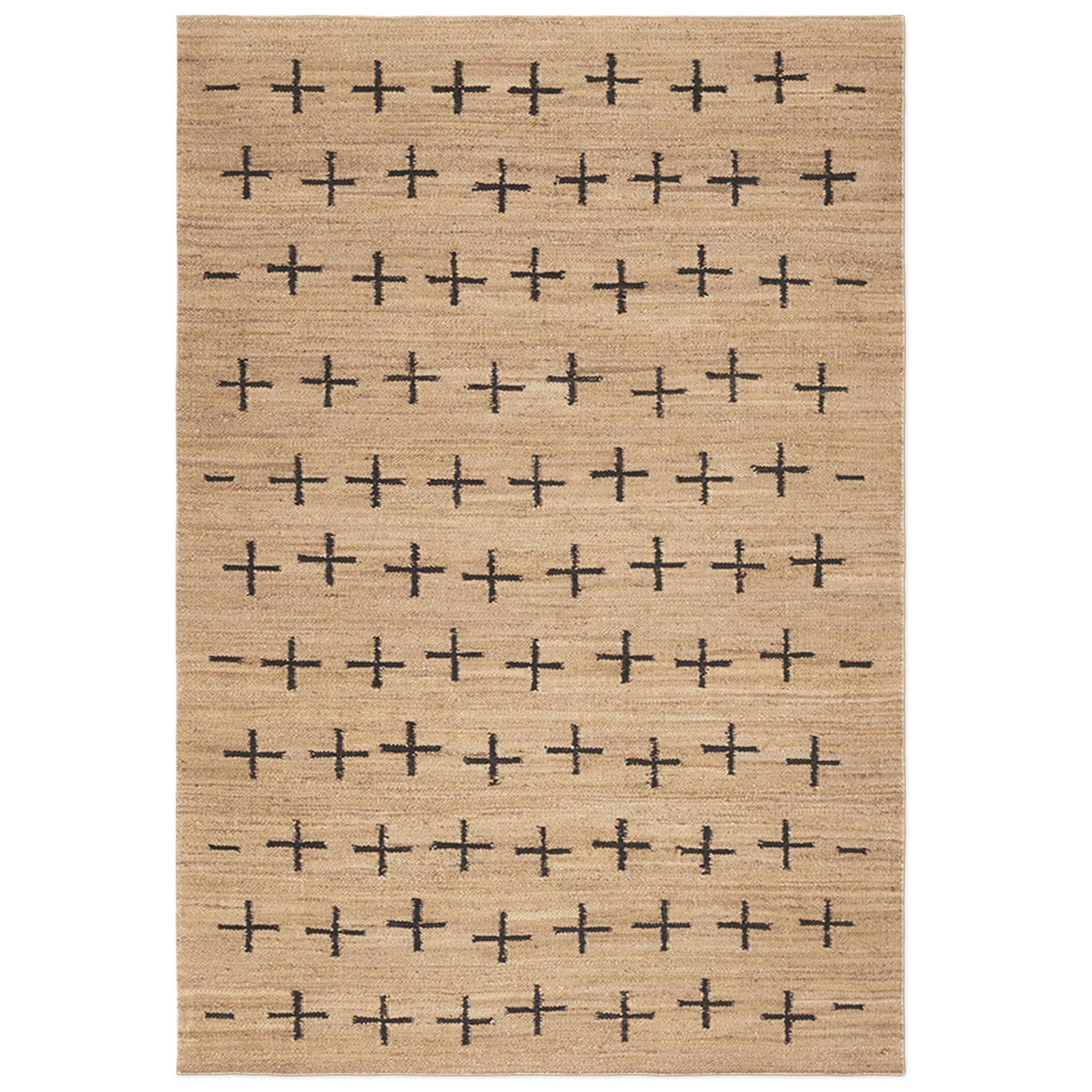 Nordic Knots - Jute Cross Black 250 x 350 cm - Mønstrede tepper - Jute