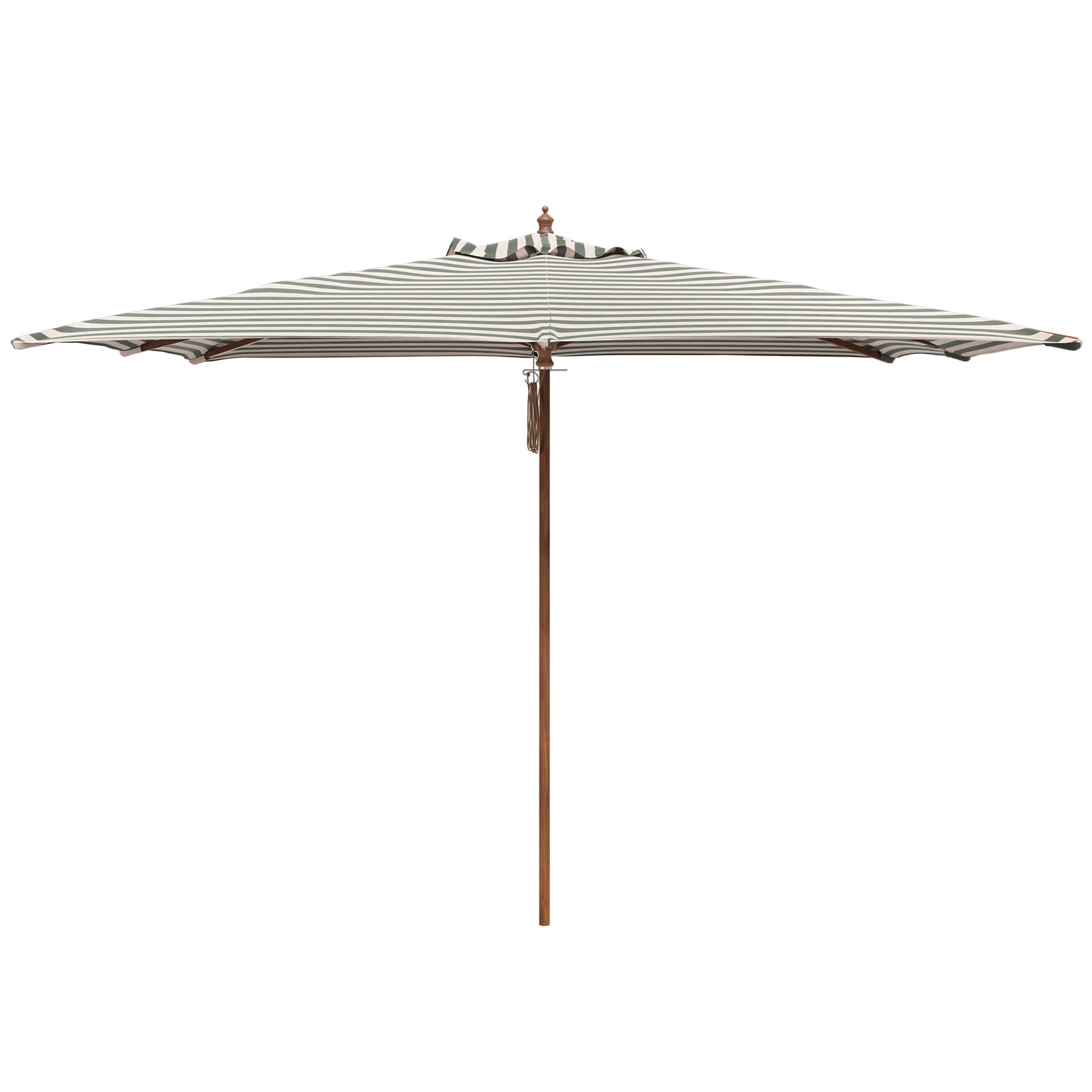 Fritz Hansen - Messina lys aprikos/mørkegrønn stripete parasoll 300 x 300 cm - Parasoller - Skagerak Design Team