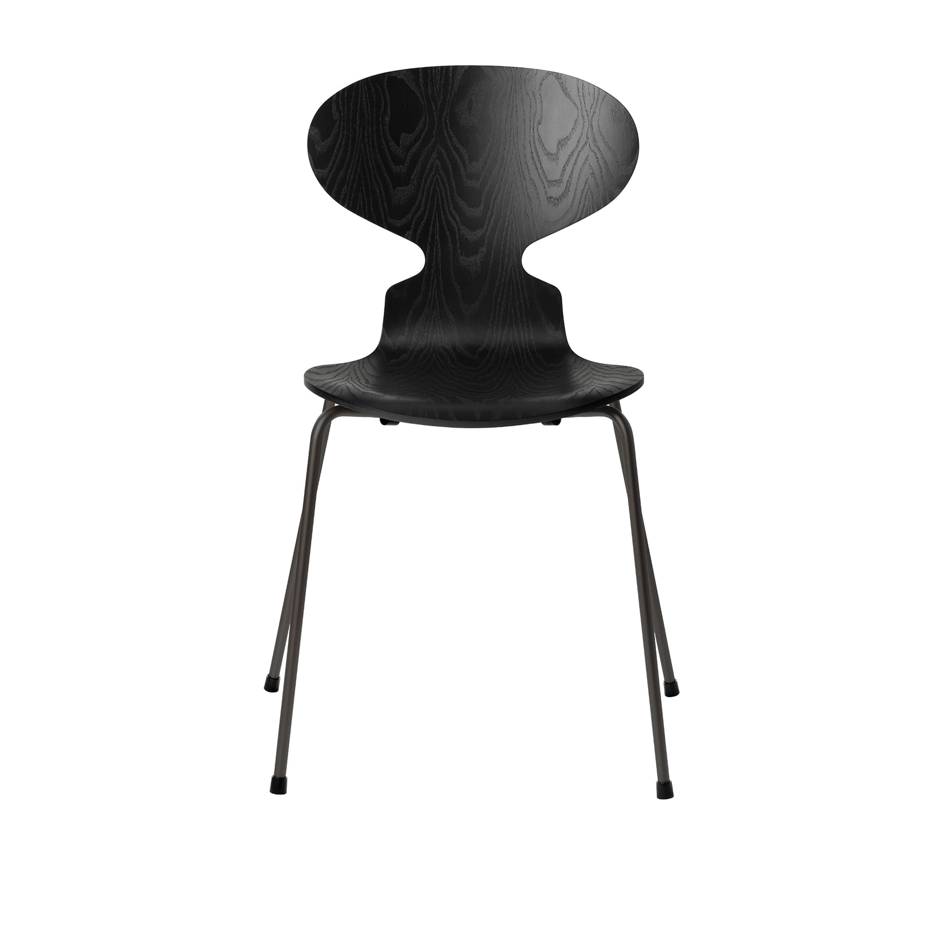 Fritz Hansen - Ant 3101 farget asketrefinér stålstativ varm grafitt black - Spisestoler - Arne Jacobsen - Svart