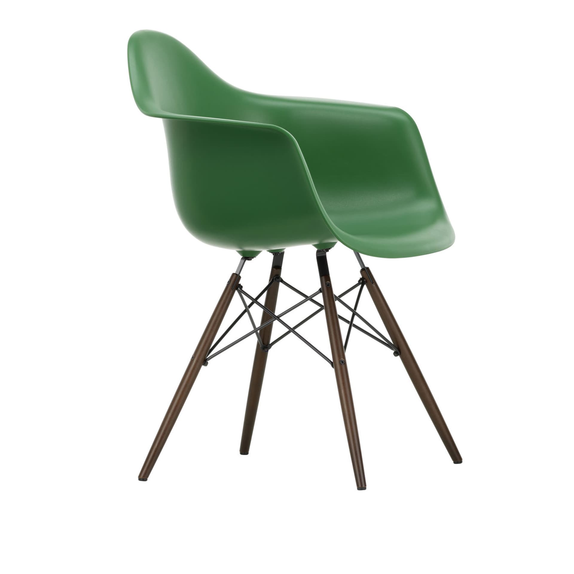 Vitra - Eames RE Plastic Armchair DAW 17 Emerald, Dark Maple - Spisestoler - Charles & Ray Eames - Grønn - Metall/Plast