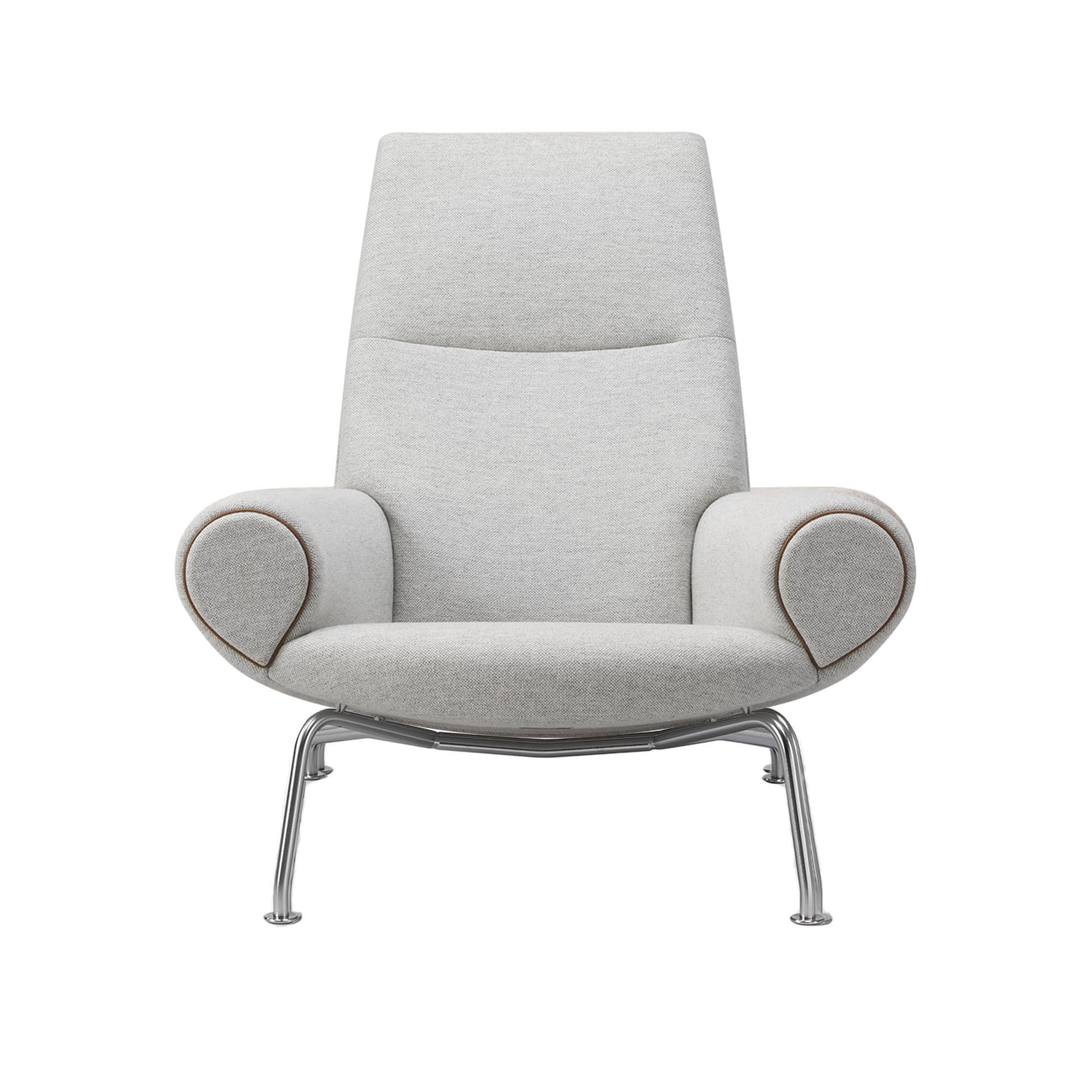 Fredericia Furniture - Wegner Queen Chair Chrome / Hallingdal 110 - Lenestoler - Hans J. Wegner - Grå - Metall/Tekstilmateriale