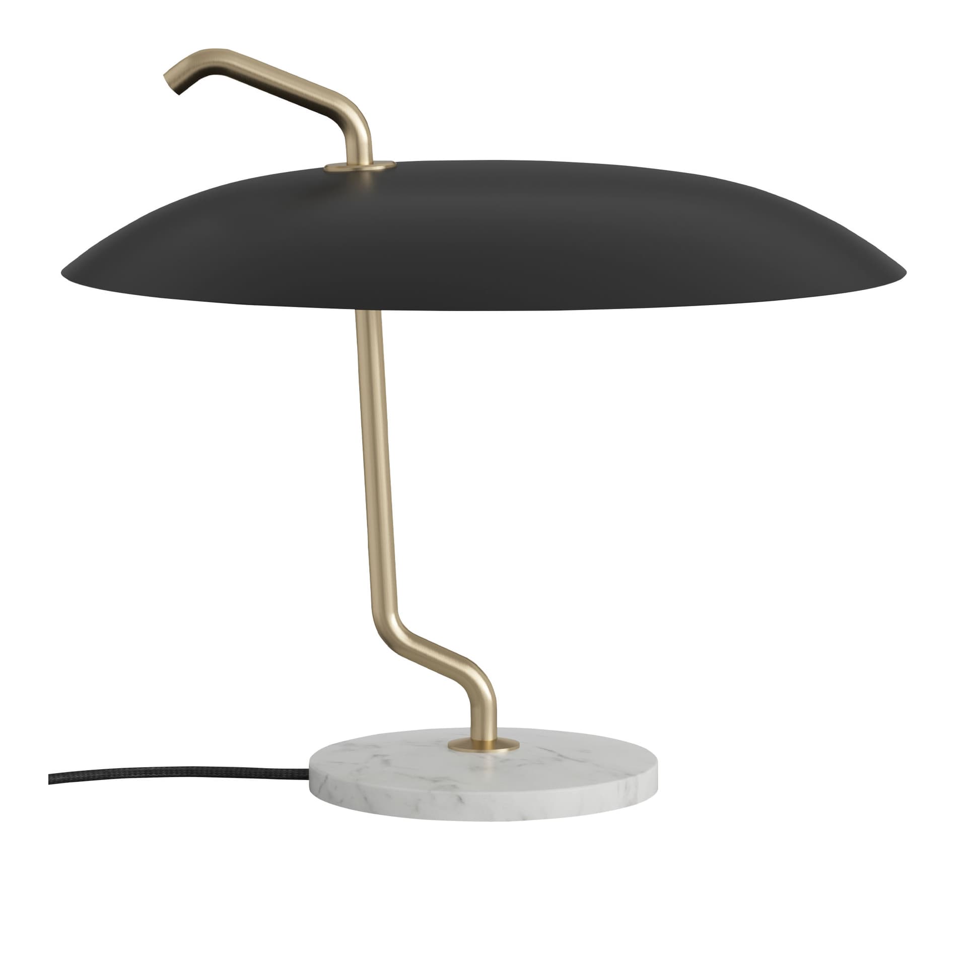 Astep - Model 537 - Brass/Black/White Marble base - Bordlamper - Gino Sarfatti - Gull,Svart