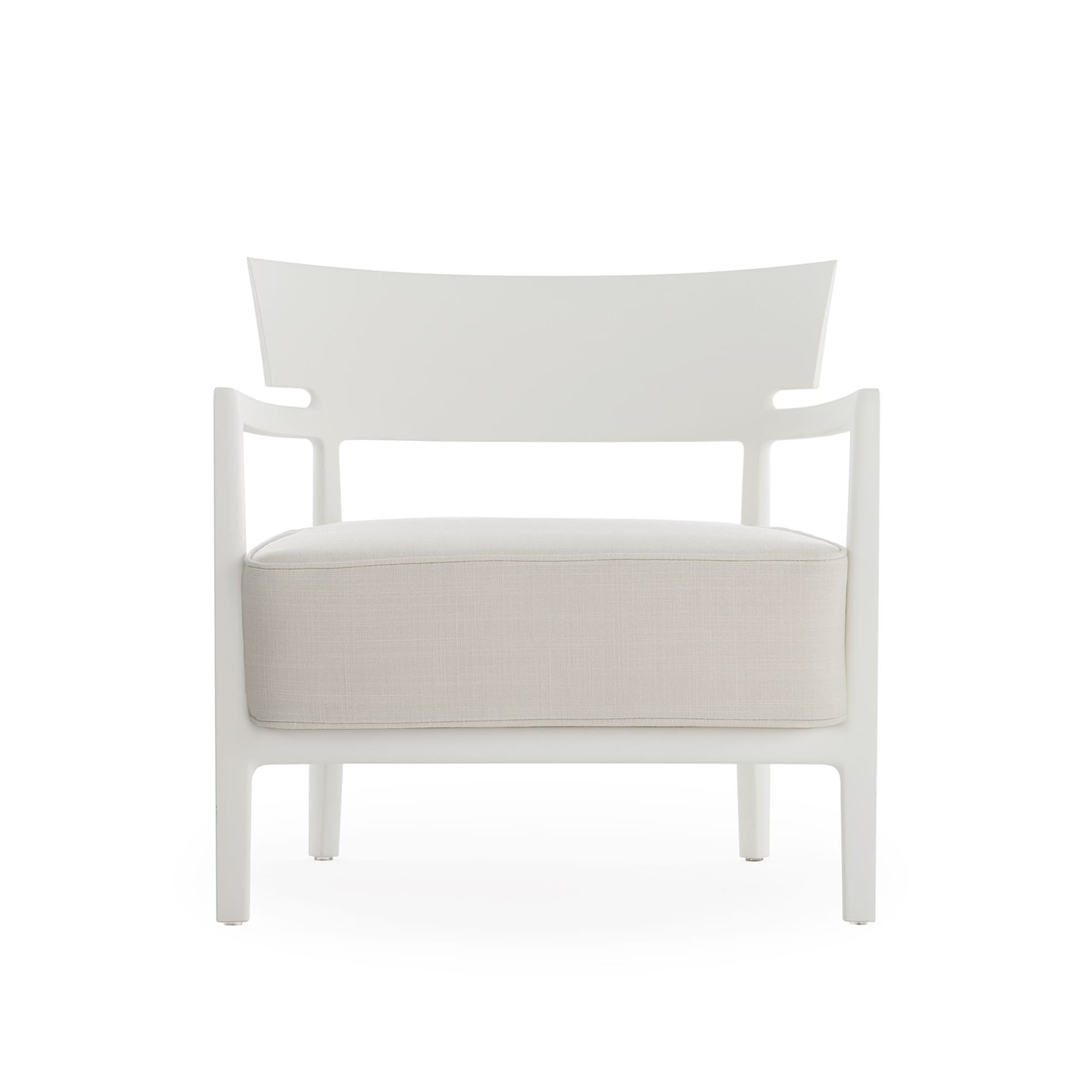 Kartell - Cara Mat Outdoor White/White - Utendørs lenestoler - Philippe Starck - Beige - Tekstilmateriale/Plast