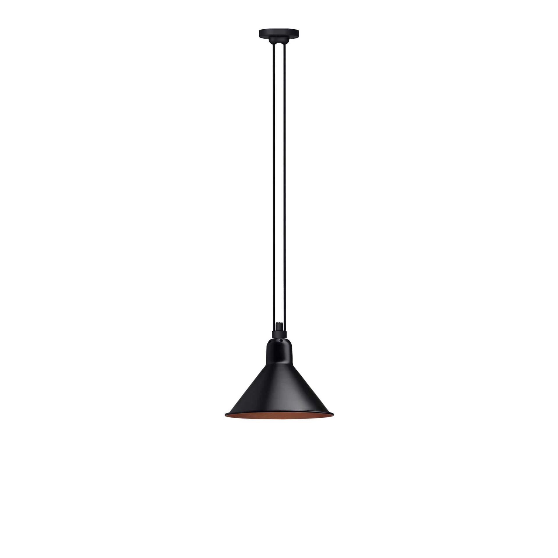 Lampe Gras - 322 L Pendel Konisk Svart/Kobber
