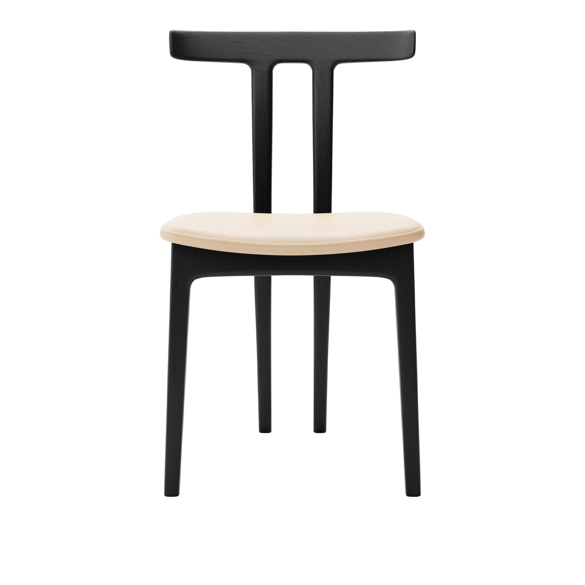 Carl Hansen - OW58, T-Chair, Oak Black, Leather Cat. C Sif 90 - Spisestoler - Ole Wanscher - Svart - Lær/Tre/Skum