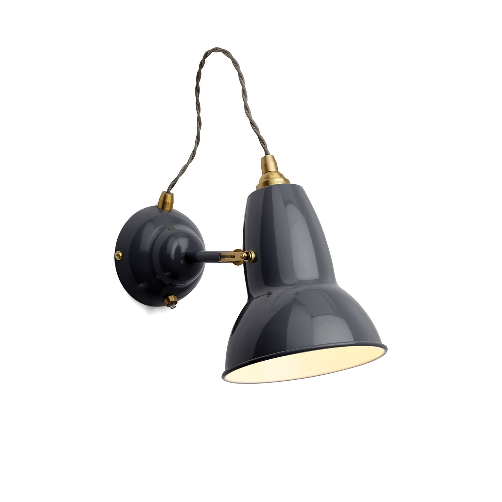 Anglepoise - Original 1227 Brass Wall Lamp, Ink Blue, Excl. LED 10W E27 IP20 - Sengelamper - George Carwardine - Blå - Metall