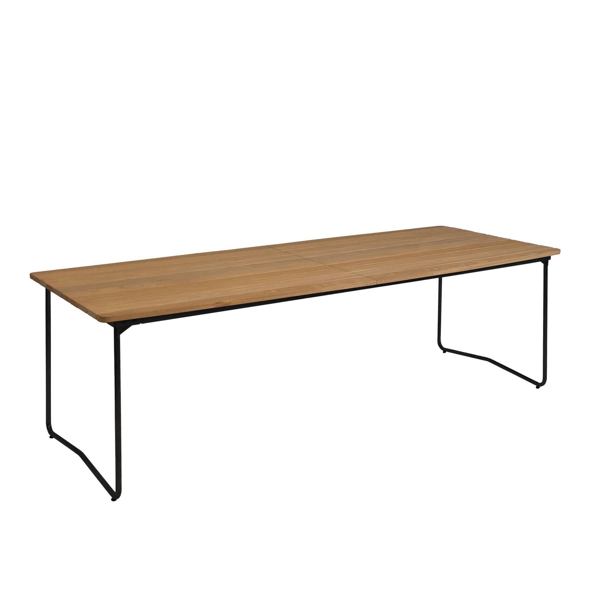 Grythyttan Stålmöbler - Bord B31 230cm svart stativ oljet eik - Utendørs spisebord - Tre farget