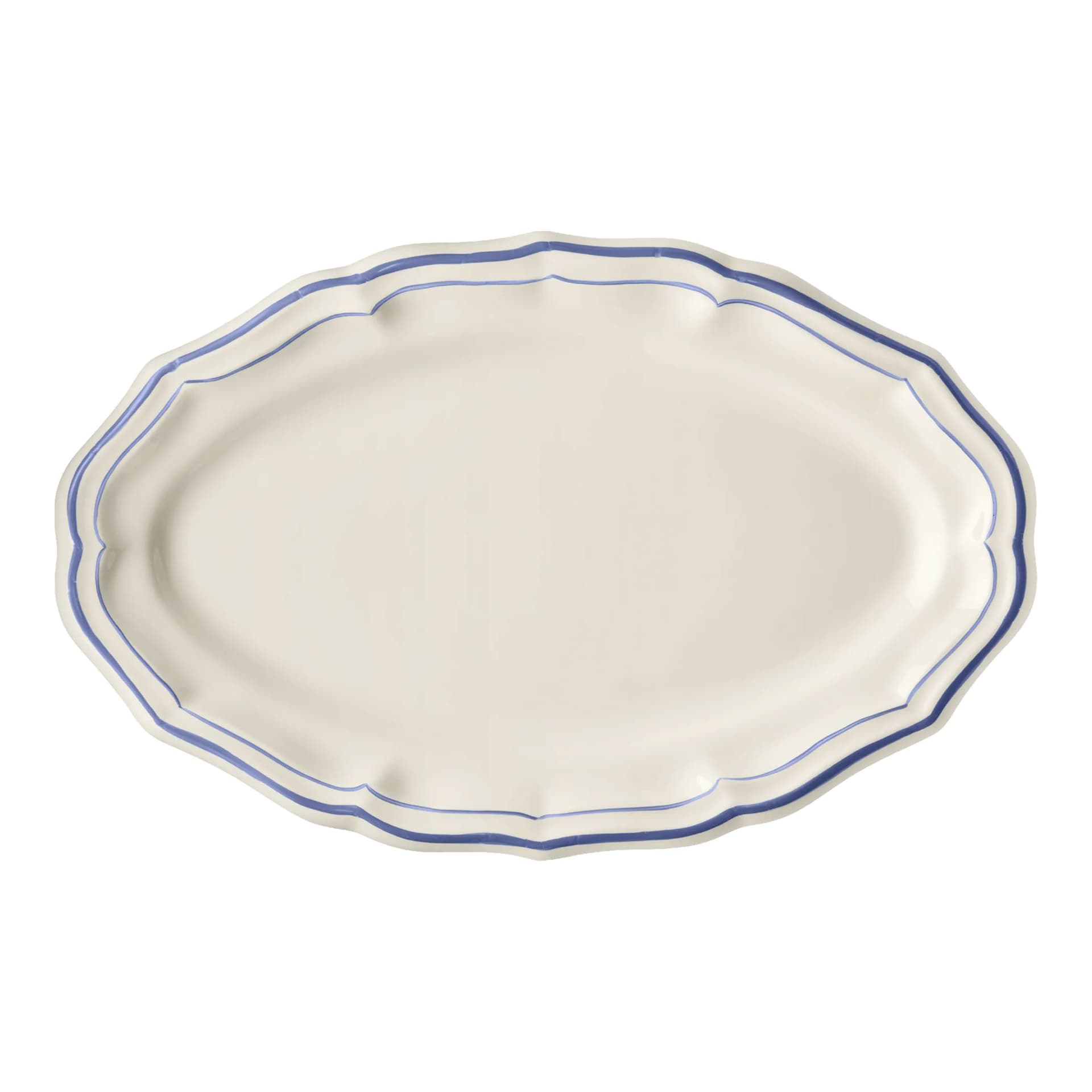 Gien - Filet oval serveringsfat blå - Oppleggingsfat - Blå - Keramikk