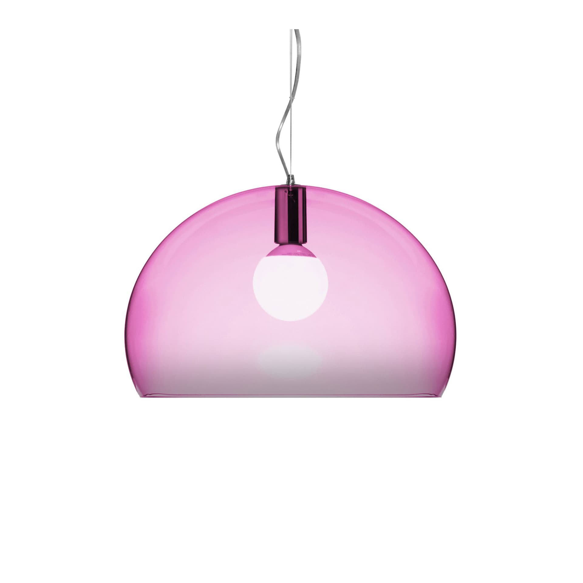 Kartell - FL/Y Suspension 9030, Transparent Pink, Incl. LED 15W E27 - Pendellamper - Ferruccio Laviani - Rosa,Gjennomsiktig