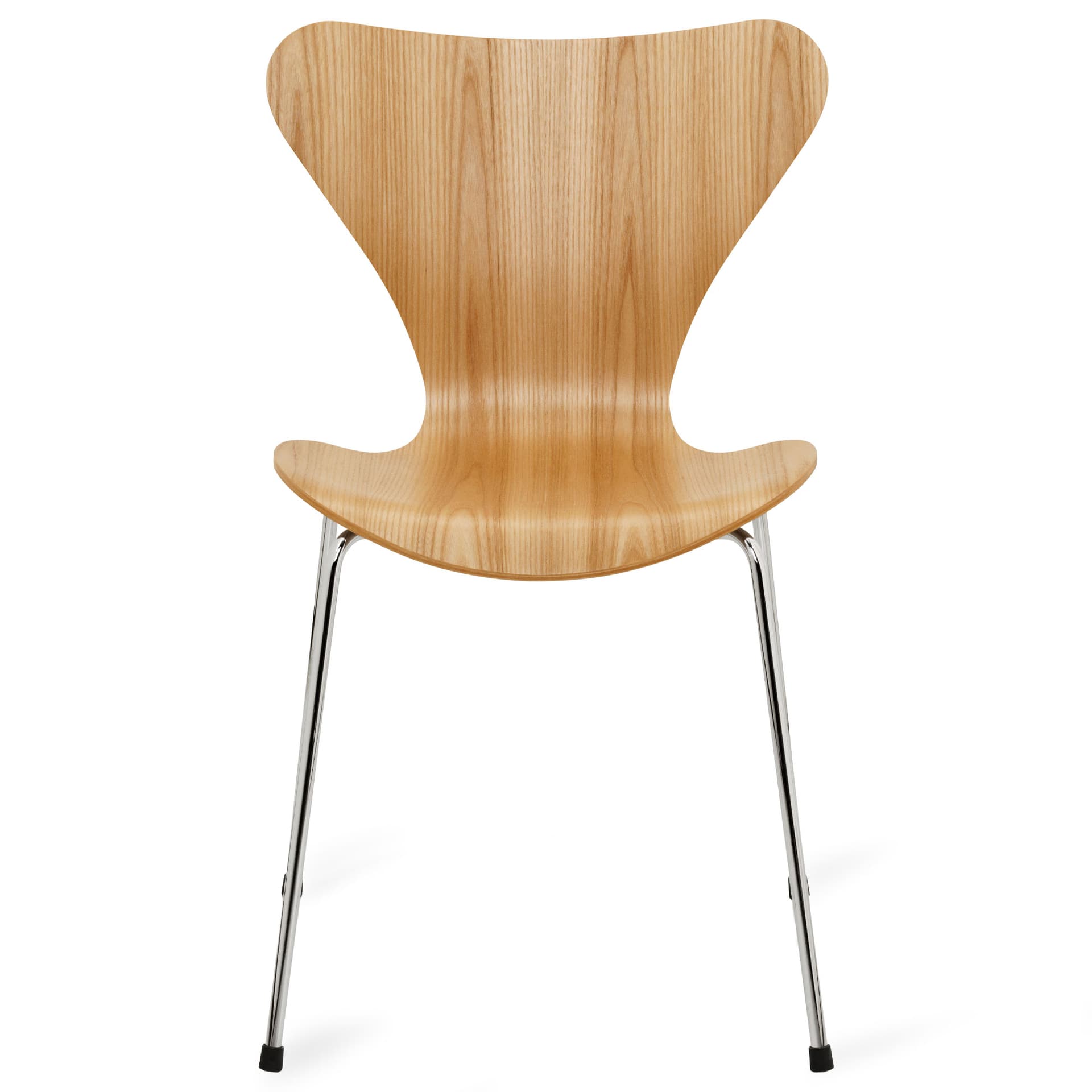 Fritz Hansen - Series 7 stol 3107 trefiner stålram krom almfanér - Spisestoler - Arne Jacobsen - Tre farget - Metall/Tre