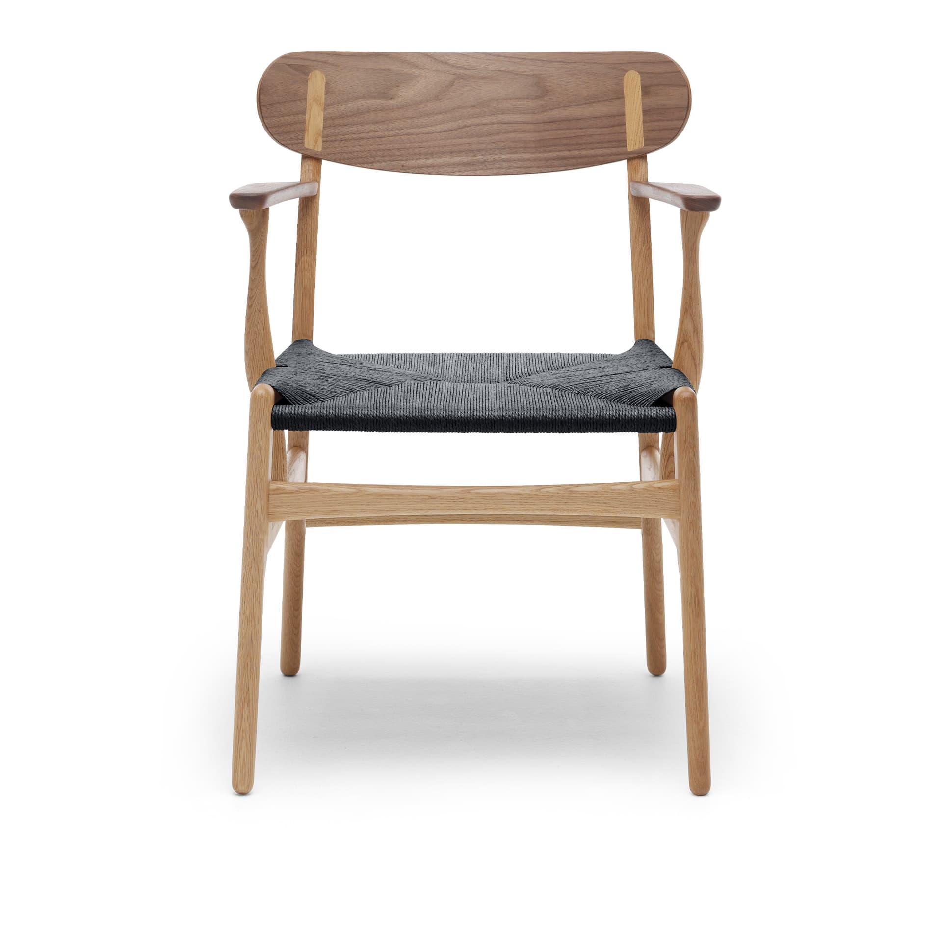Carl Hansen - CH26, Oljad Ek  Valnöt, Svartflätat papperssnöre - Spisestoler - Hans J. Wegner - Tre farget - Tre