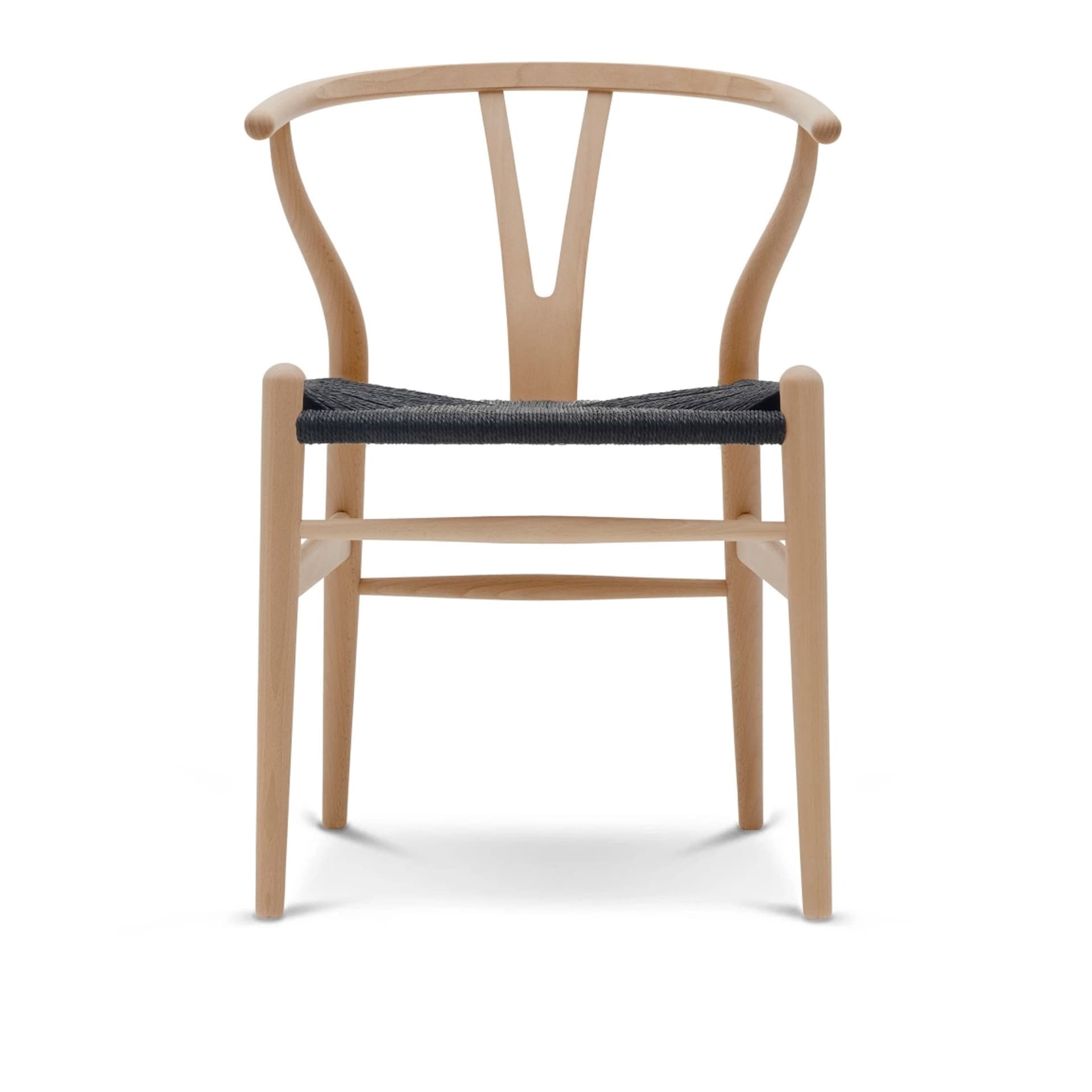 Carl Hansen - CH24 Y-Stolen, Oljad Bok, Svartflätat papperssnöre - Spisestoler - Hans J. Wegner - Tre farget - Papir/Tre