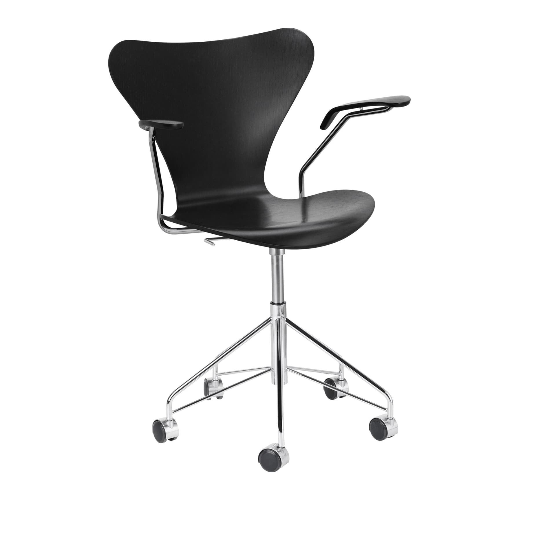 Fritz Hansen - 3217 Sjuan, Färgad askfanér, Svart - Kontorstoler - Arne Jacobsen - Svart