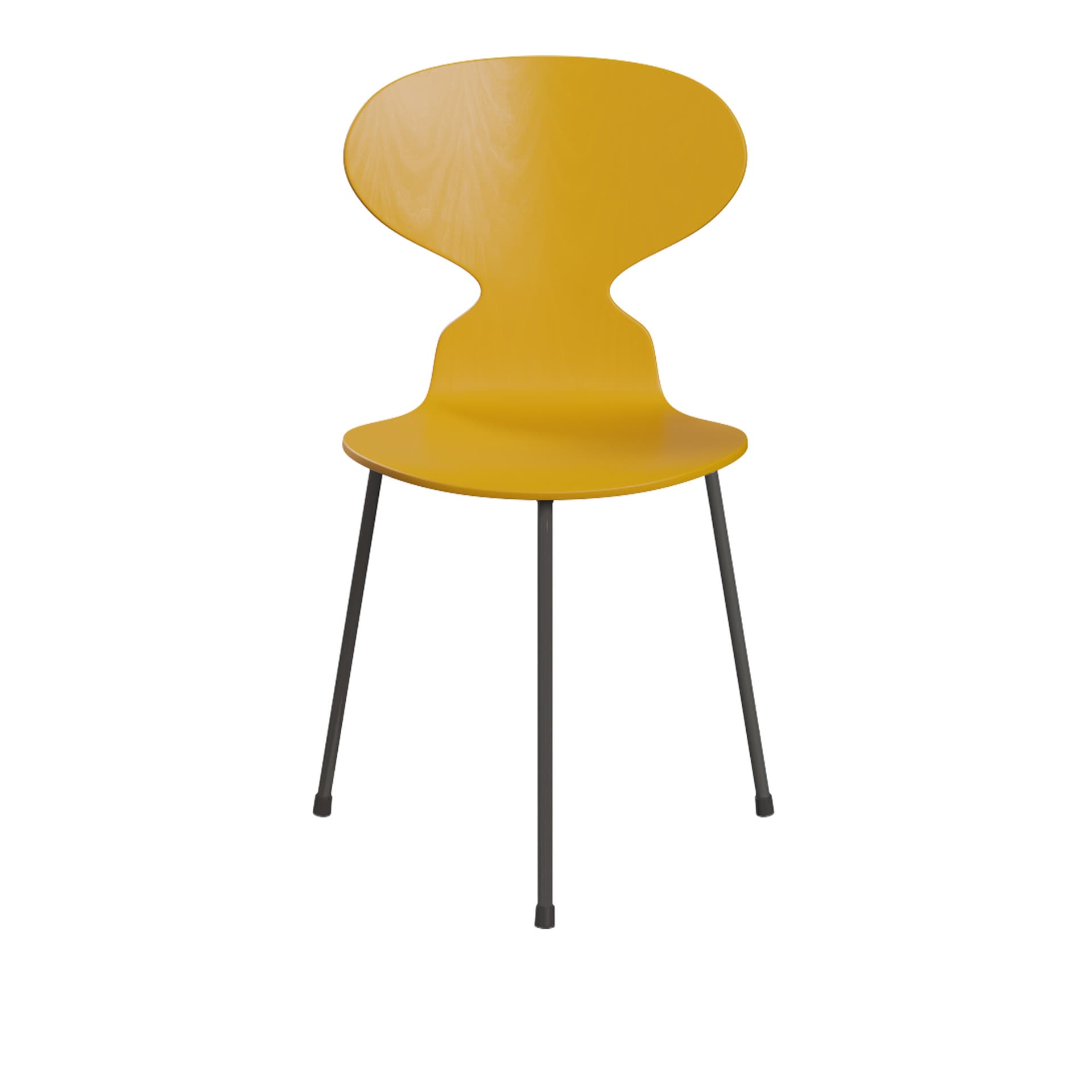 Fritz Hansen - Ant 3100 farget asketrefinér stålstativ varm grafitt true yellow - Spisestoler - Arne Jacobsen - Gul - Metall/Tre