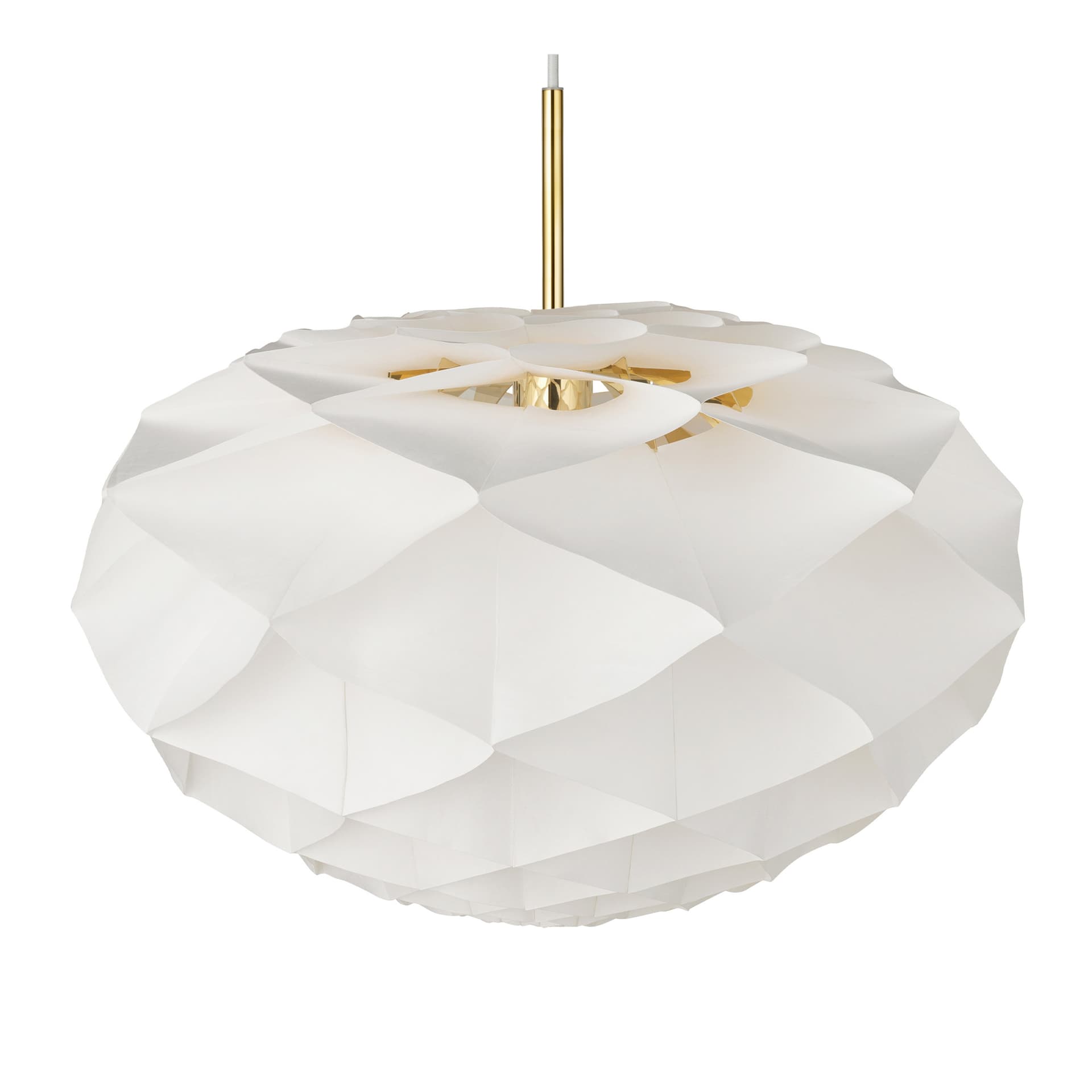 Carl Hansen - Begonya Pendant D500, Brass Coated Aluminum, PVD - Pendellamper - Øivind Slaatto - Hvit - Metall