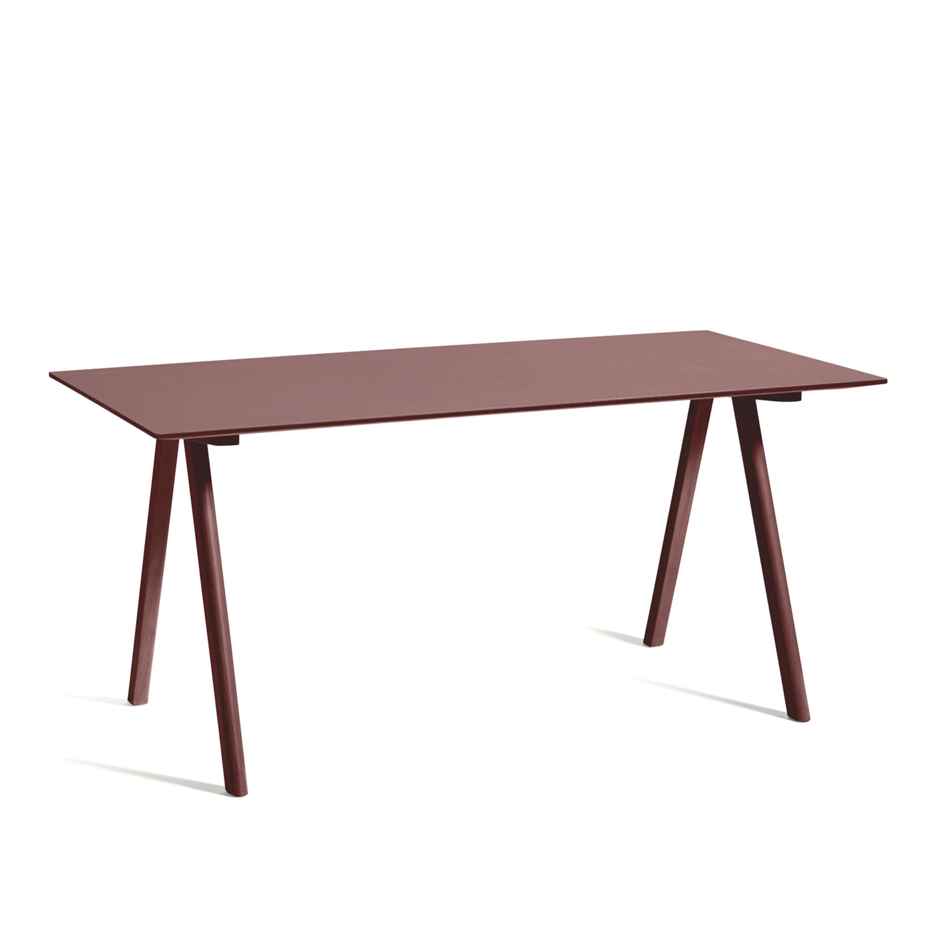 HAY - CPH10 2.0 Desk Bordeaux Lacquered Oak Frame L160 X W80 X H74 Burgundy Linoleum Top Bordeaux Lacquered Edge - Skrivebord - Ronan & Erwan Bouroullec - Rød - Tre