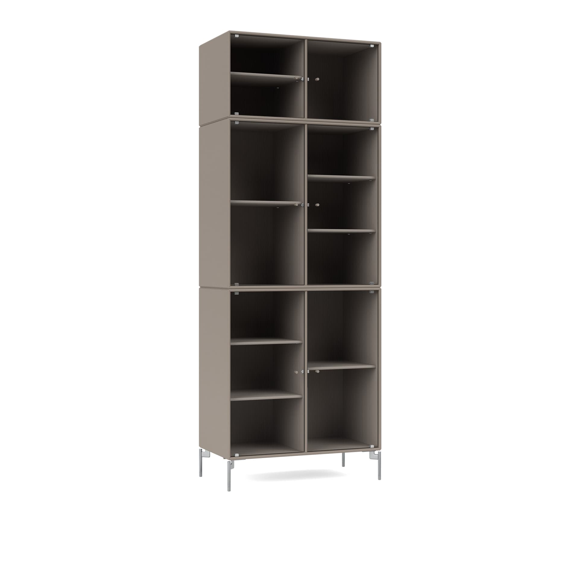 Montana - Ripple Iv – Vitrine Cabinet 141-Truffle Matt Chrome - Vitrineskap - Peter J. Lassen - Beige - Tre