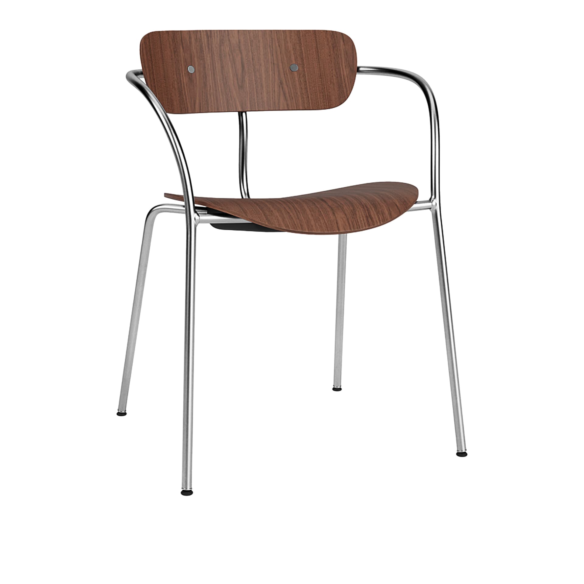 &Tradition - Pavilion Chair AV2 Chrome Finish Black Lacqeured Walnut - Spisestoler - Anderssen & Voll - Tre farget - Tre