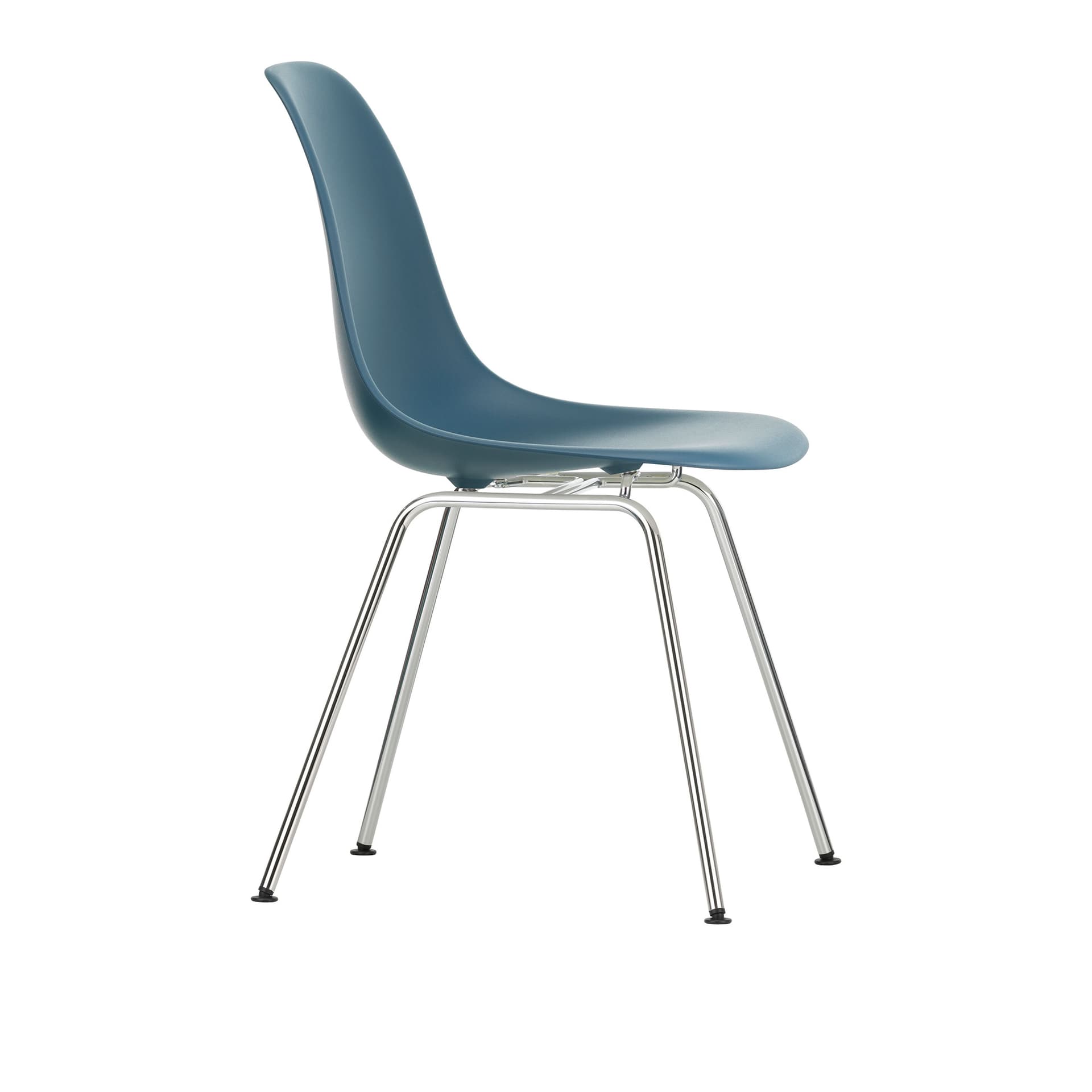 Vitra - Eames Plastic Chair DSX - 83 Sea Blue - Chrome Base - Spisestoler - Charles & Ray Eames - Blå - Metall/Plast