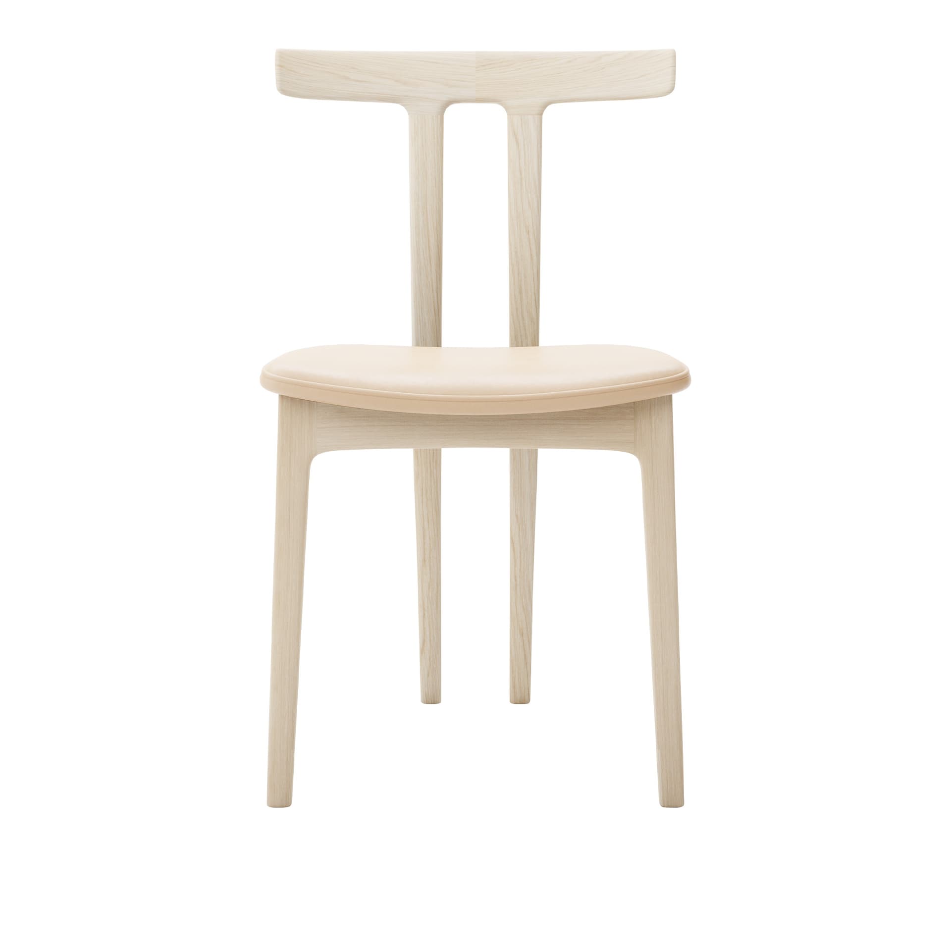 Carl Hansen - OW58, T-Chair, Soaped Oak, Leather Cat. C Sif 90 - Spisestoler - Ole Wanscher - Tre farget - Lær/Tre/Skum