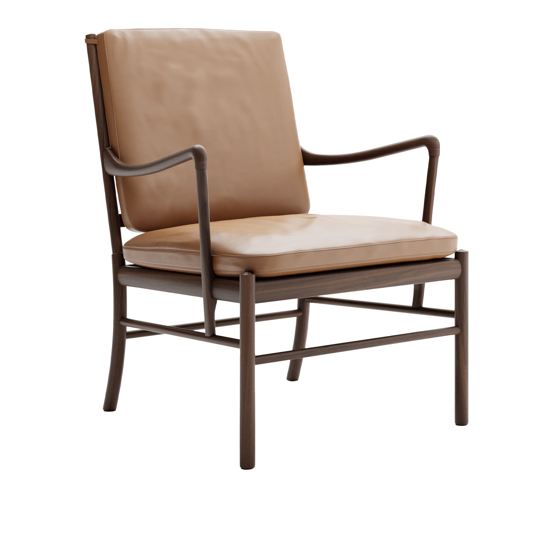 Carl Hansen - OW149 - Colonial Chair, Oljad Valnöt, Lädergrupp C Sif - 95 - Lenestoler - Ole Wanscher - Brun - Lær/Tre