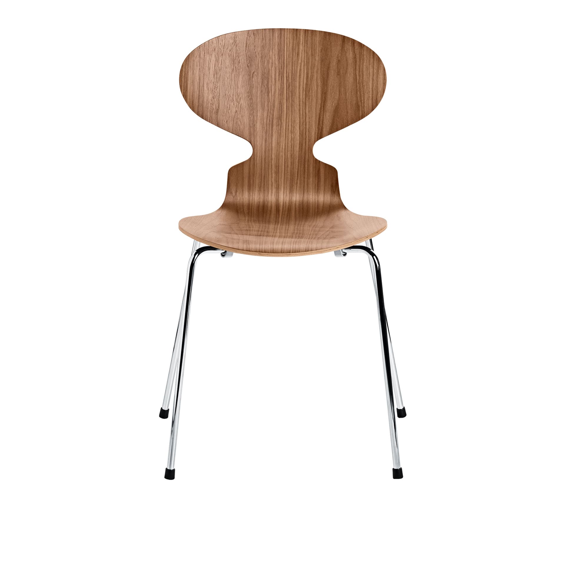 Fritz Hansen - Ant 3101 trefinér stålstativ krom valnøttfiner - Spisestoler - Arne Jacobsen - Tre farget - Metall/Tre